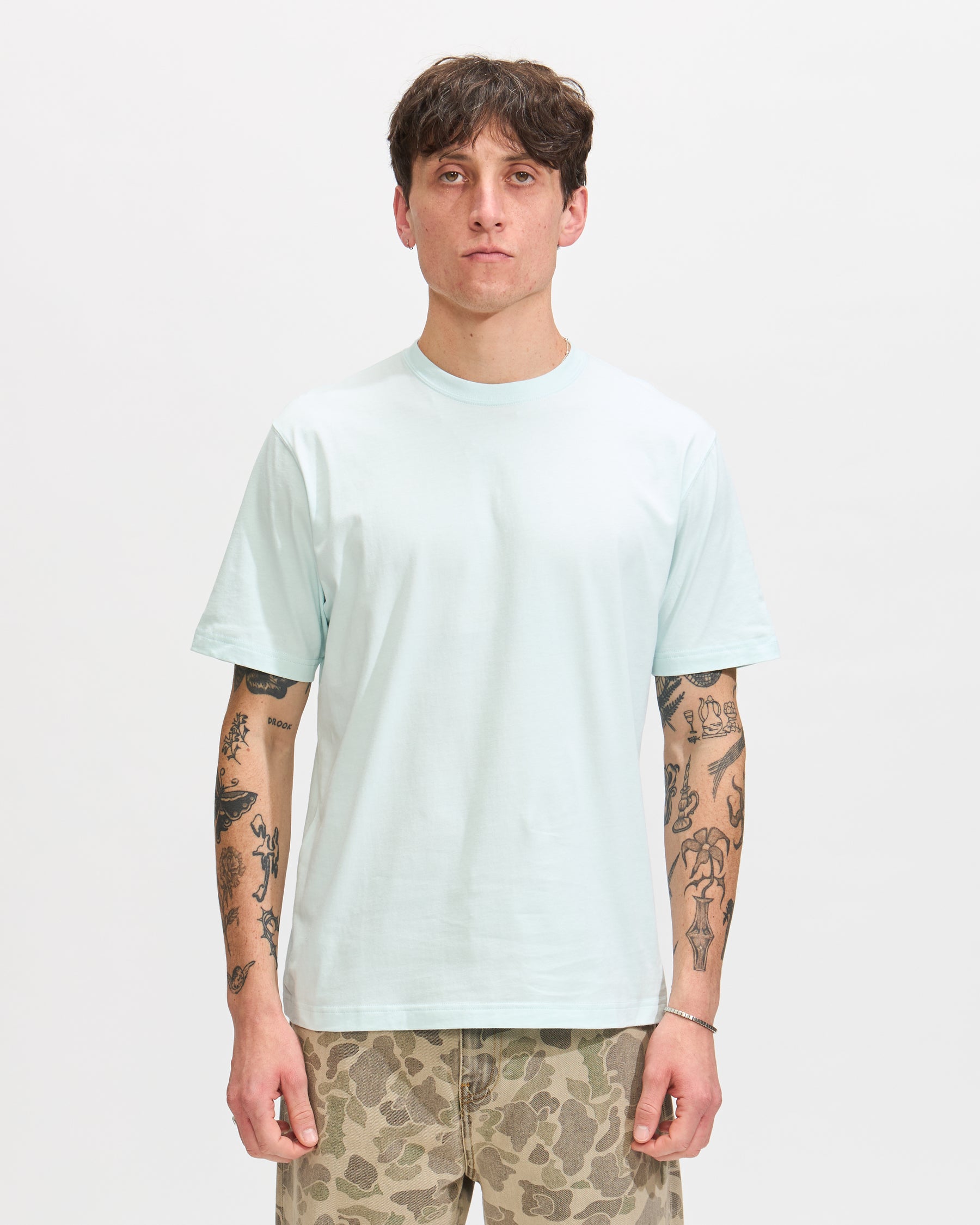 Beams Plus Crew Neck Tee in Sax Homme Essentials