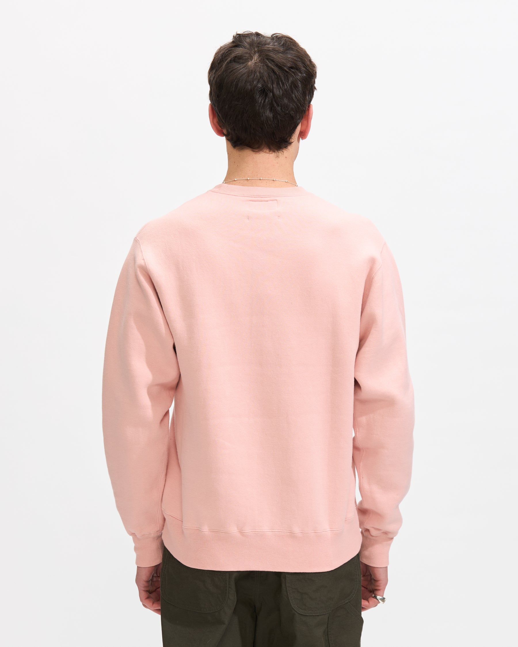 Beams Plus Sweat Crew Raised Back in Pink Homme Essentials