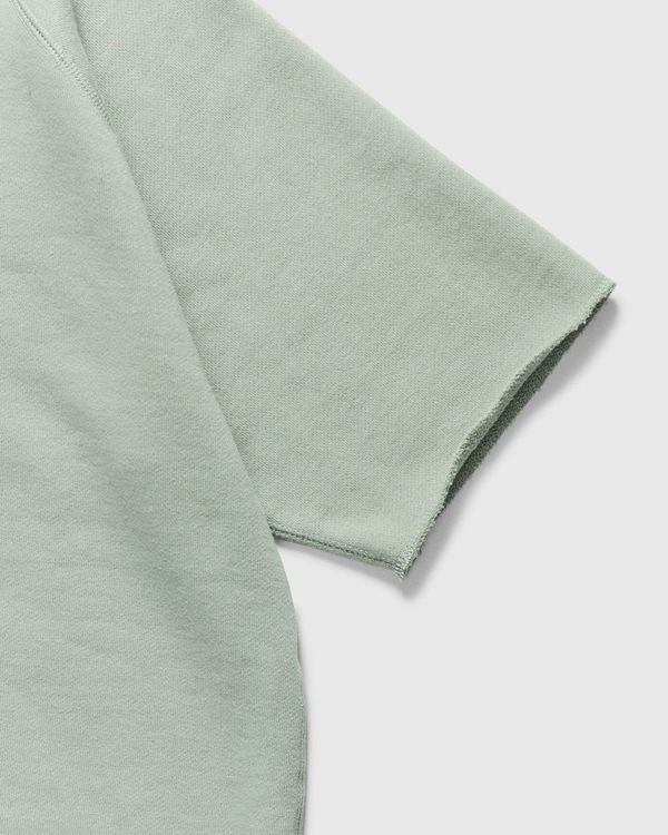 Beams Plus Sweat Short Sleeve Cut Off in Green Homme Essentials