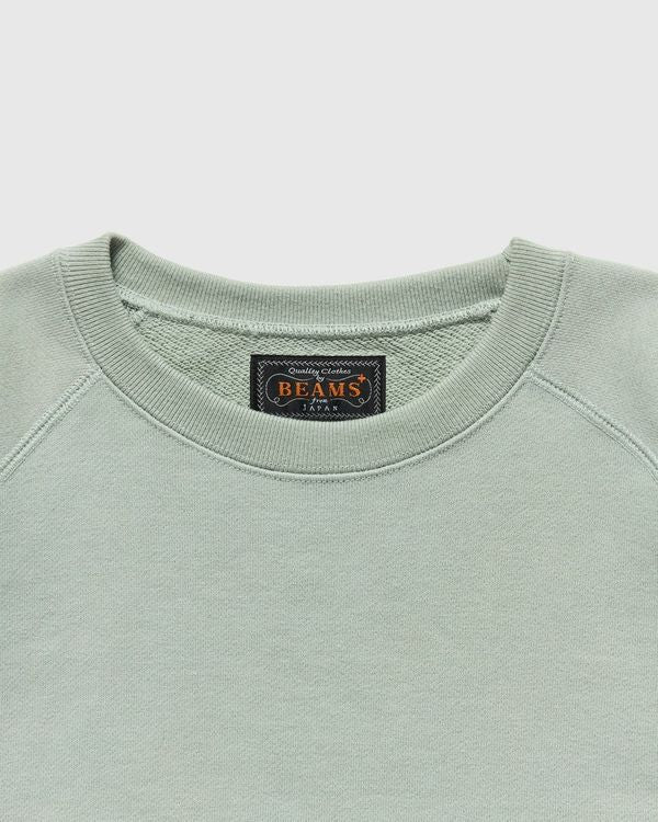 Beams Plus Sweat Short Sleeve Cut Off in Green Homme Essentials