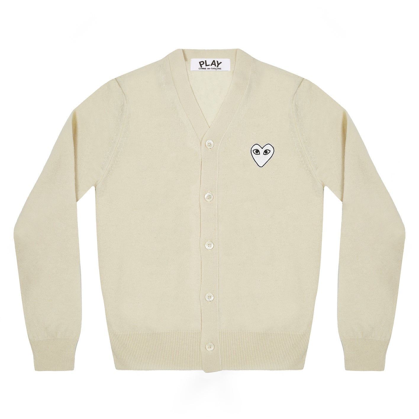 White Heart Cardigan in White