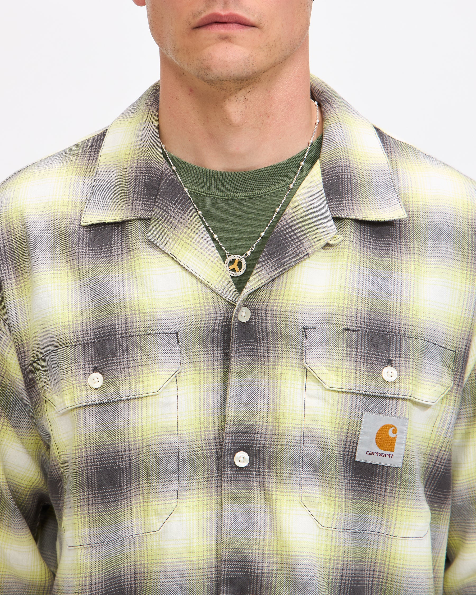 Carhartt WIP Blanchard Shirt in Arctic Lime Homme Essentials