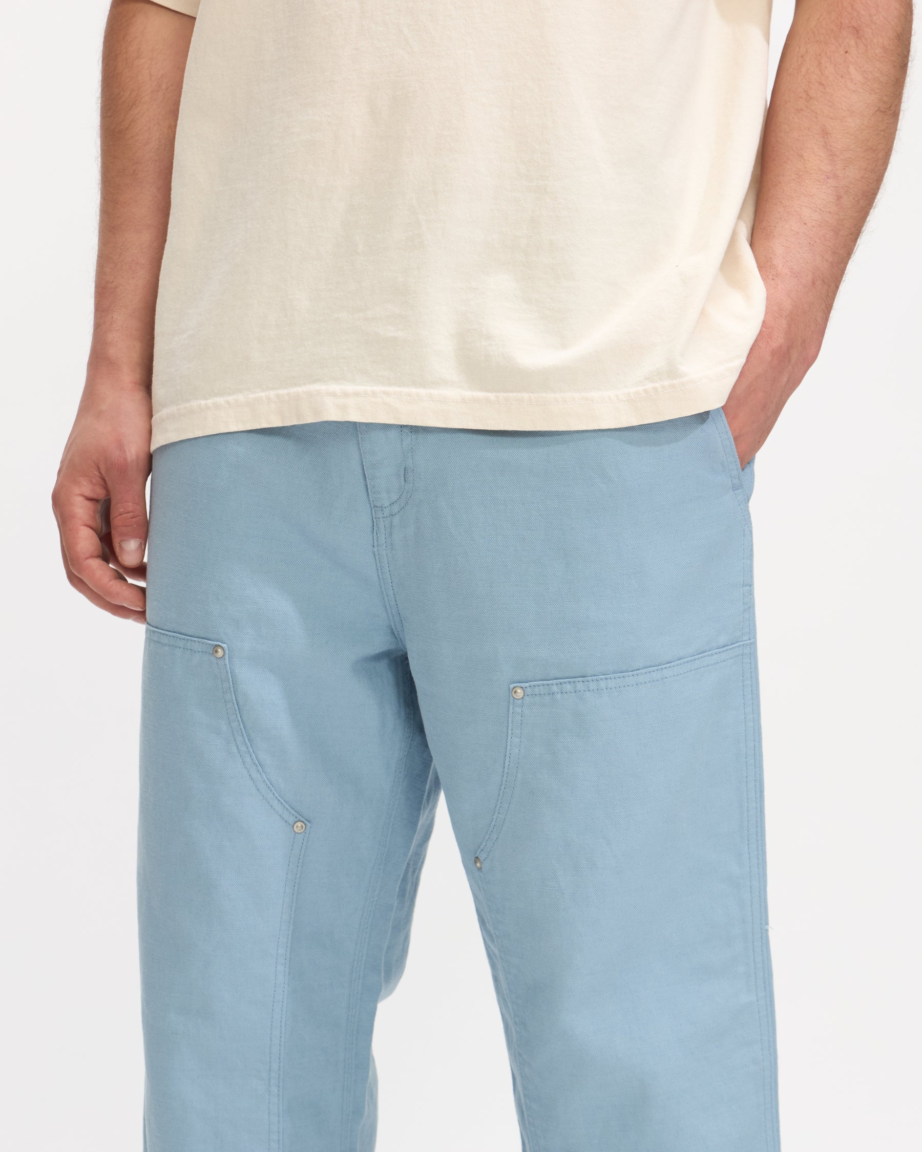 Carhartt WIP Walter Double Knee Pant in Misty Sky Homme Essentials