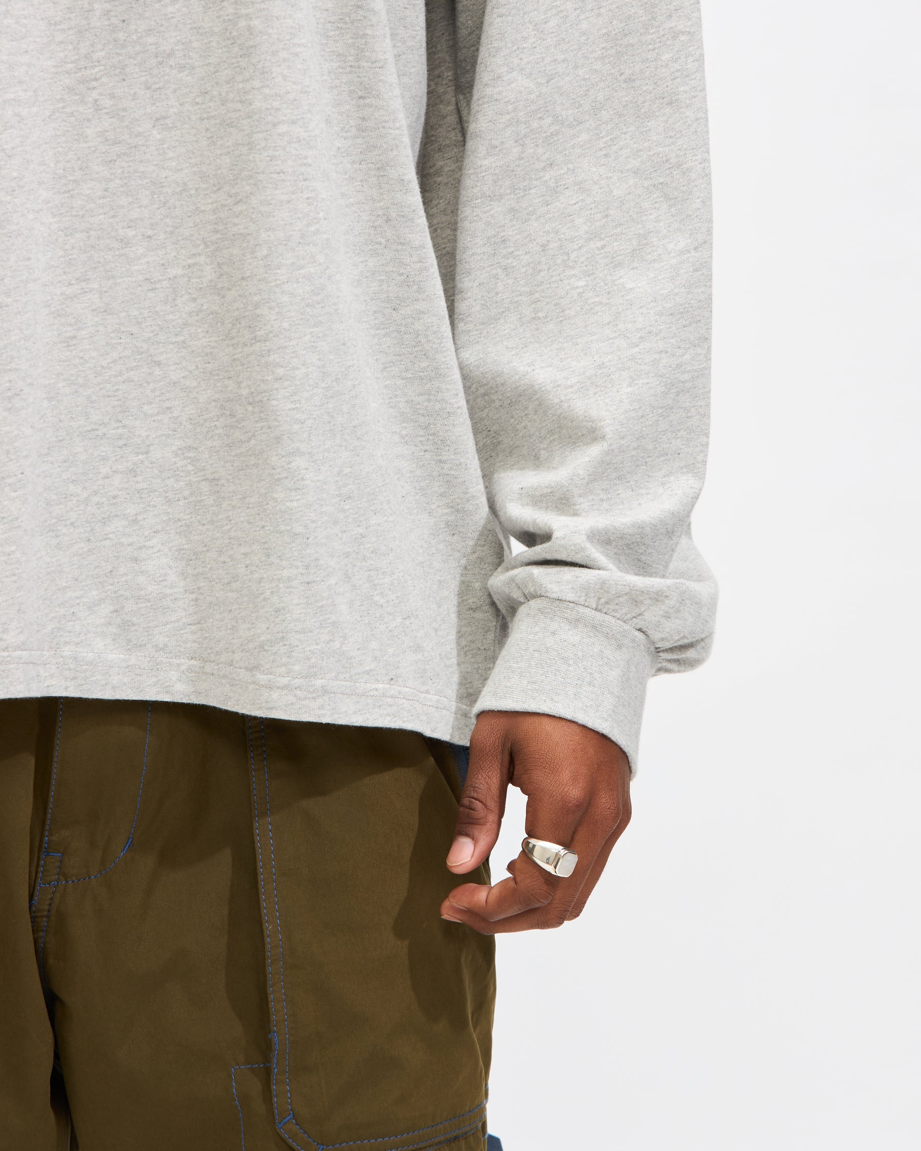 Carne Bollente Hey Babe... Longsleeve T-Shirt in Grey Homme Essentials
