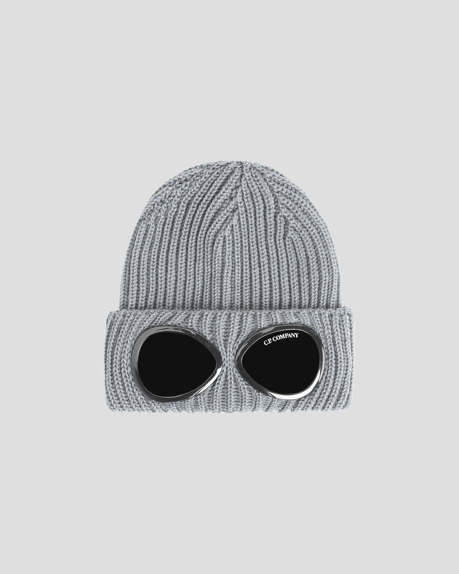 Extra Fine Merino Wool Goggle Beanie in Grey Melange