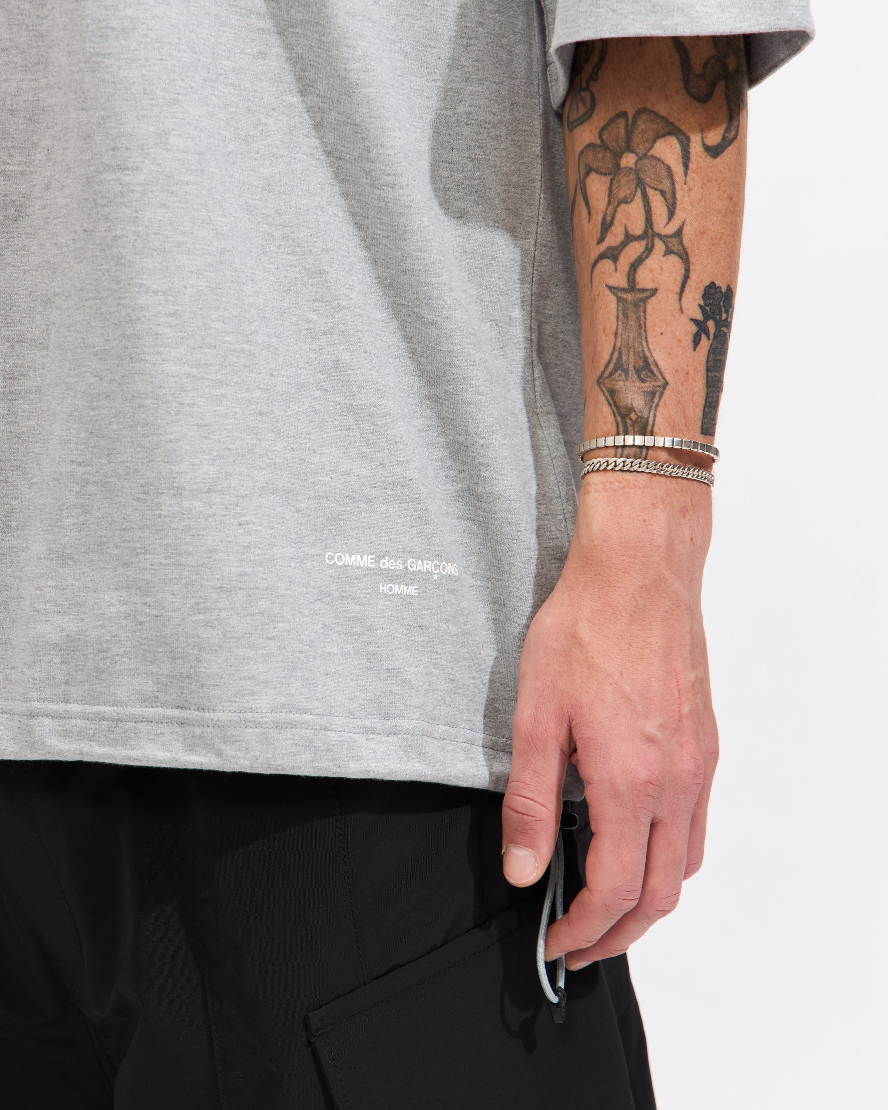 Comme des Garçons Homme Drawstring Pocket T-Shirt in Grey Homme Essentials