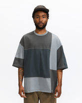 Comme des Garçons Homme S/S Patchwork Cotton T-Shirt in Grey Mix Homme Essentials