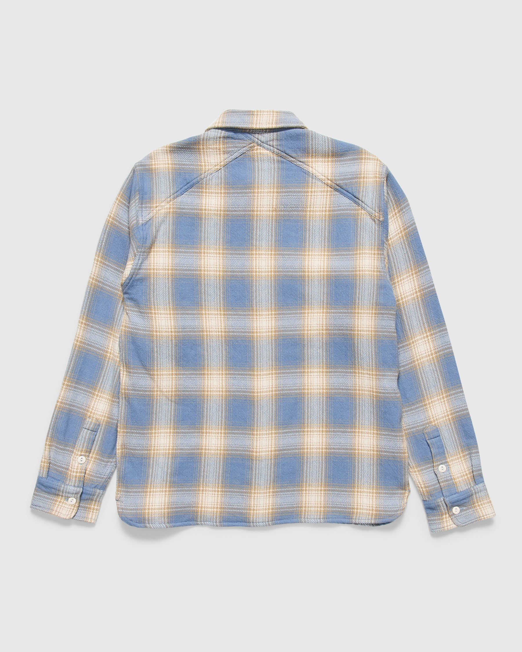 Crosscut Flannel in Powder Blue Homme Essentials
