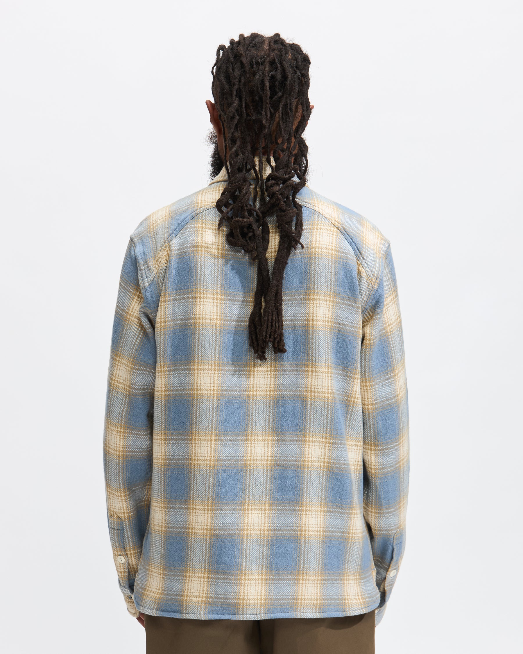 Crosscut Flannel in Powder Blue Homme Essentials