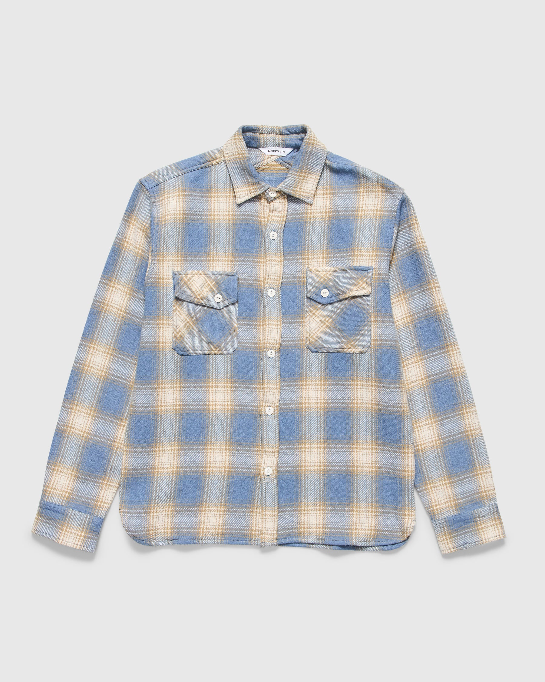 Crosscut Flannel in Powder Blue Homme Essentials