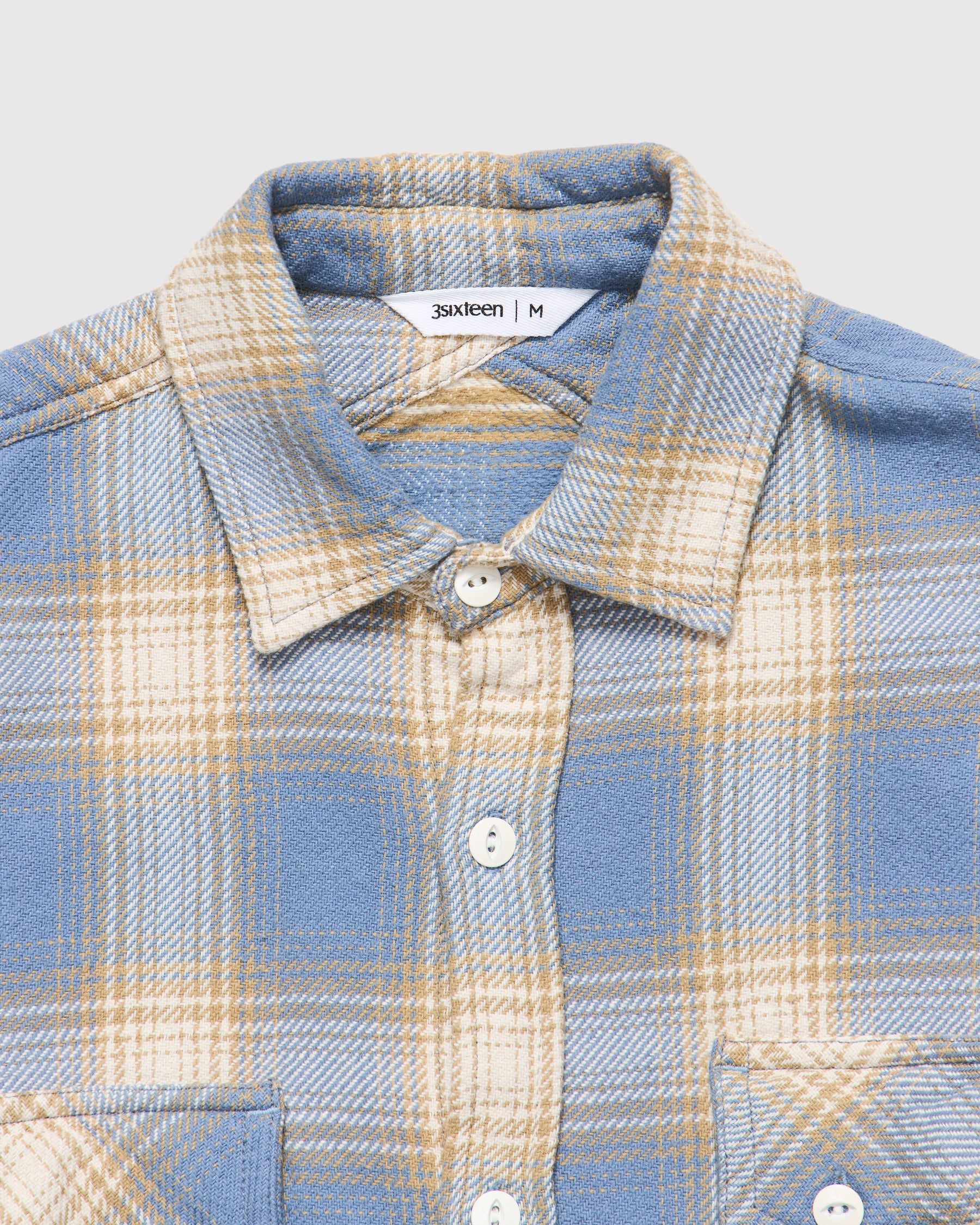 Crosscut Flannel in Powder Blue Homme Essentials