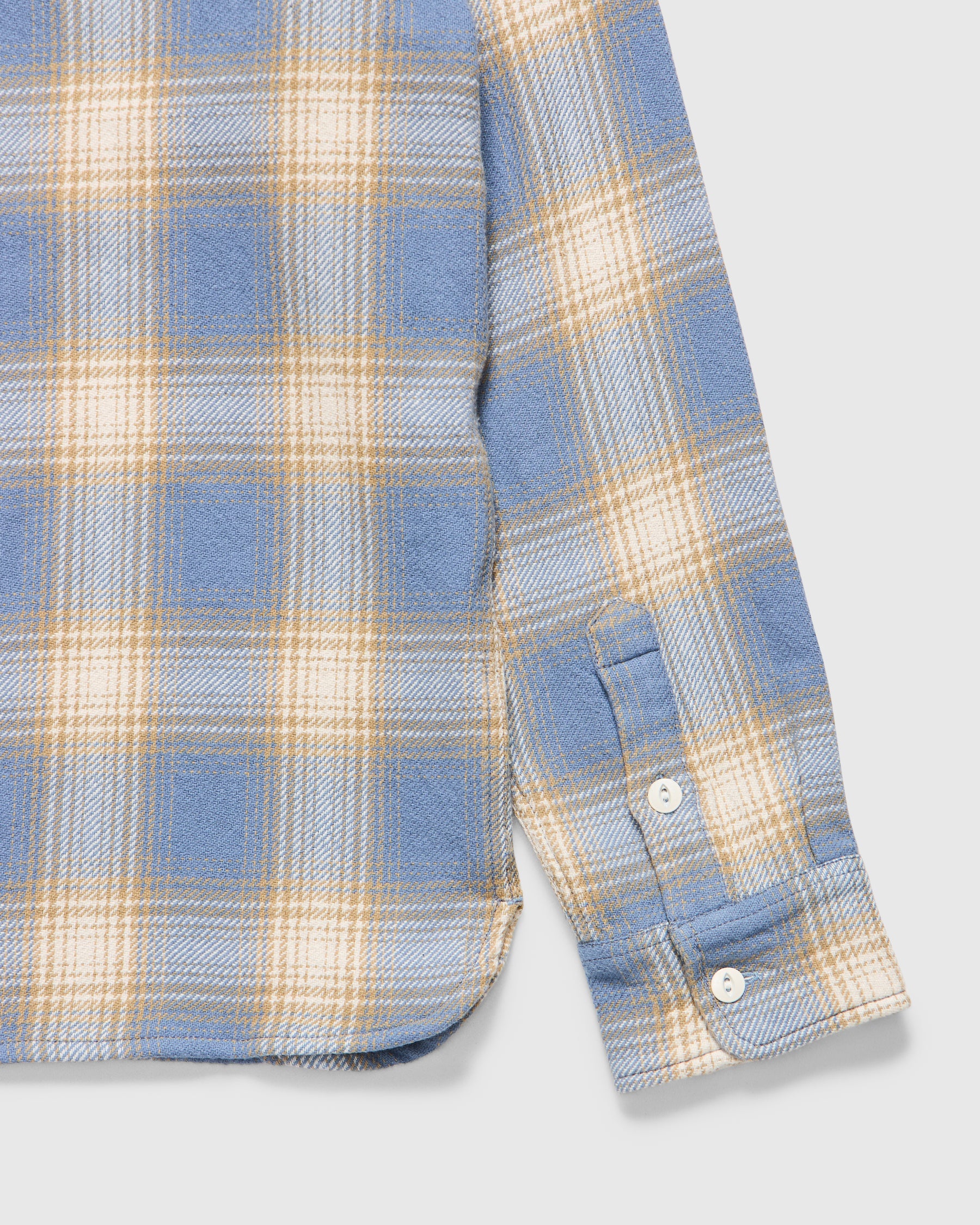 Crosscut Flannel in Powder Blue Homme Essentials