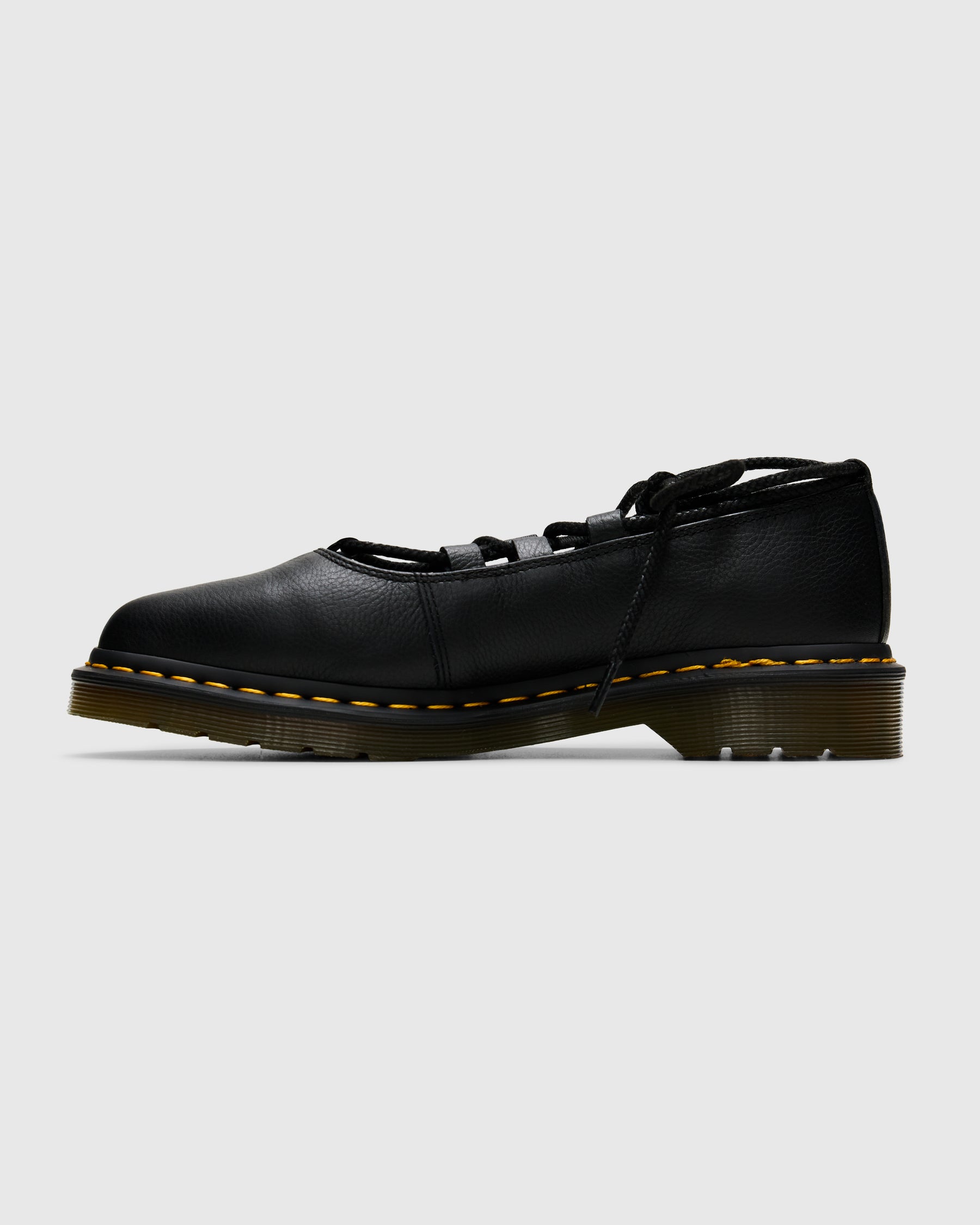 Dr. Martens Elphie II Virginia Leather Ballet Flats in Black Homme Essentials