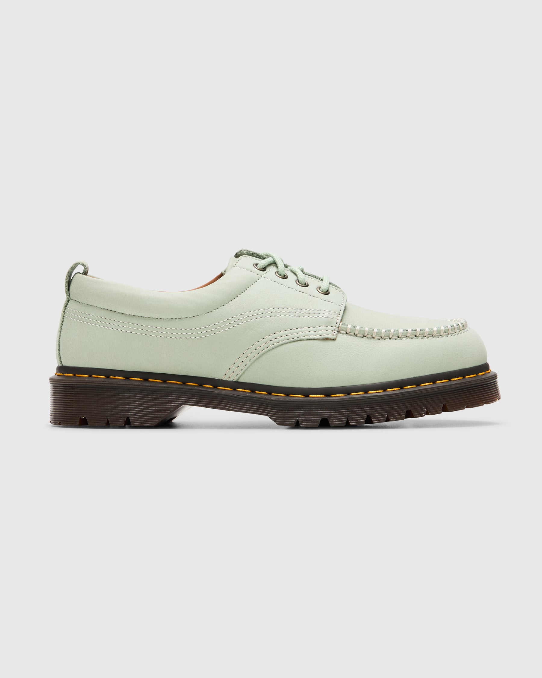 Dr. Martens Lowell Buttersoft Leather Moc Toe Shoes in Sage Green Homme Essentials