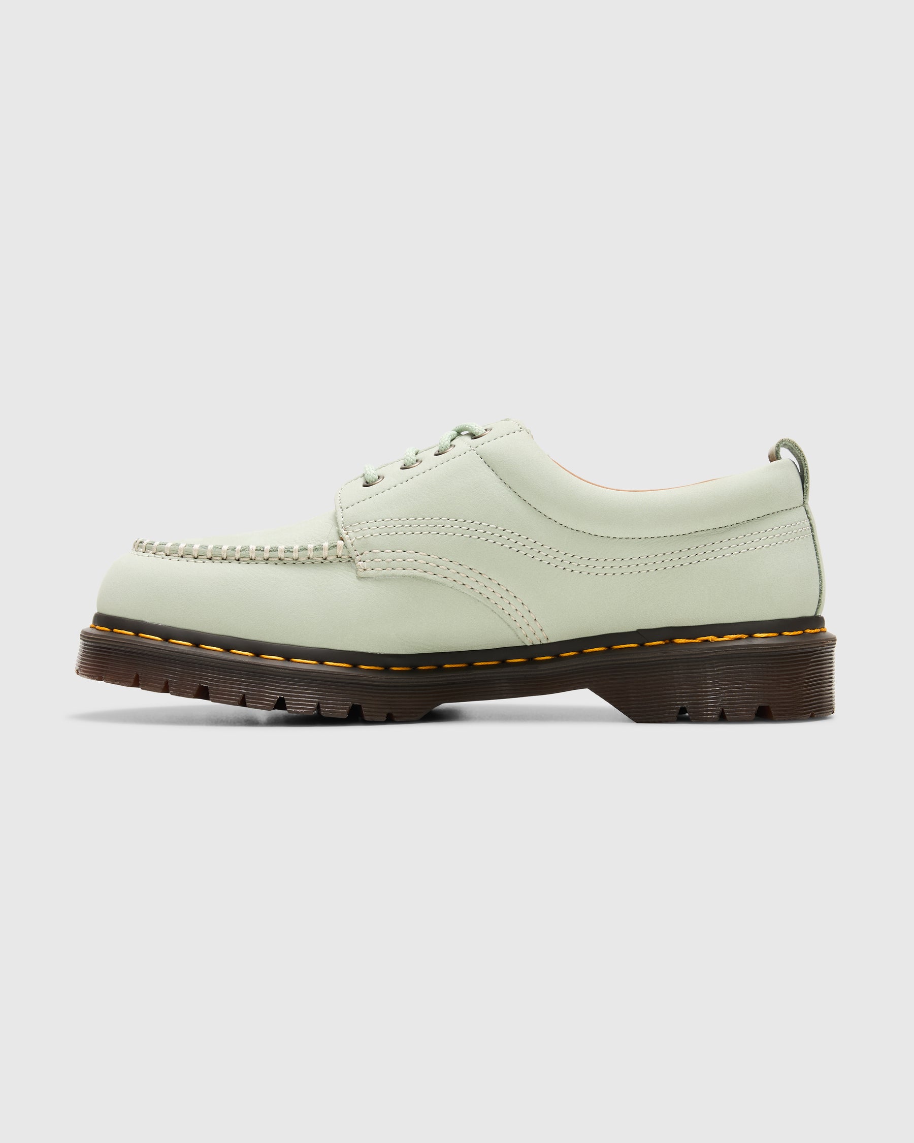 Dr. Martens Lowell Buttersoft Leather Moc Toe Shoes in Sage Green Homme Essentials