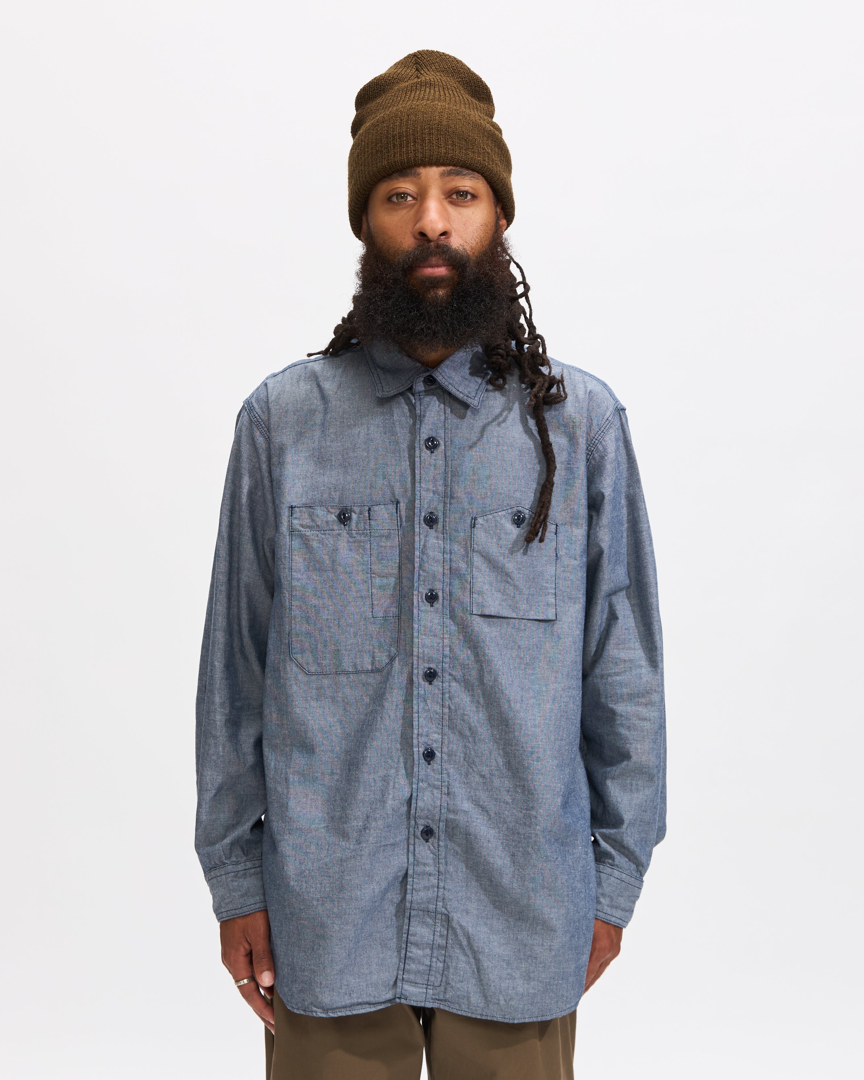 Work Shirt in Indigo Cotton Chambray