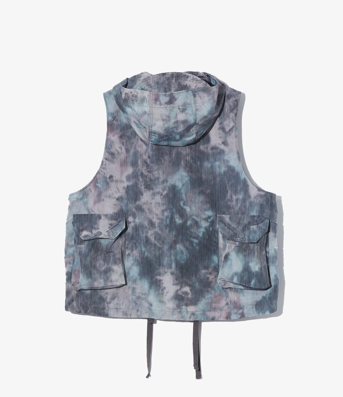 Field Vest in Charcoal Polyester Smoke Print