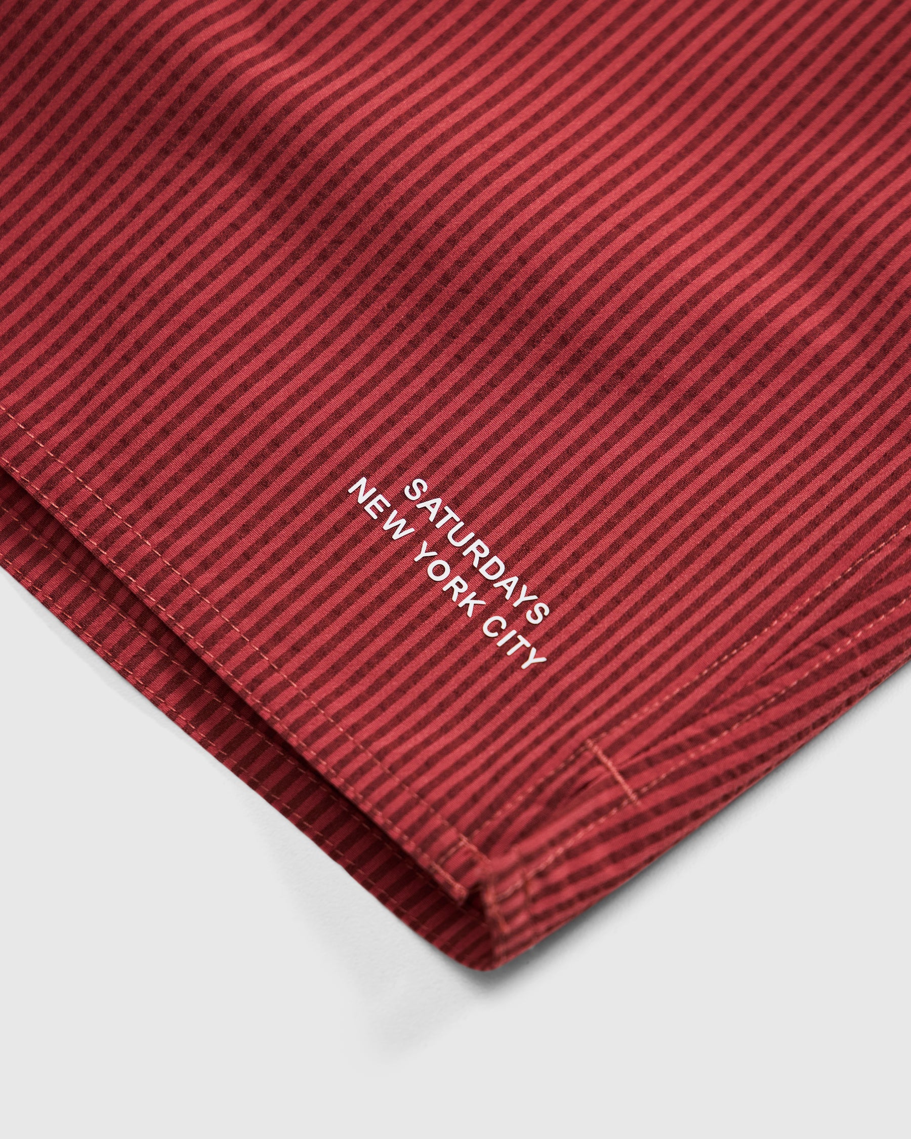 Timothy Seersucker Swim Short in Mineral Red