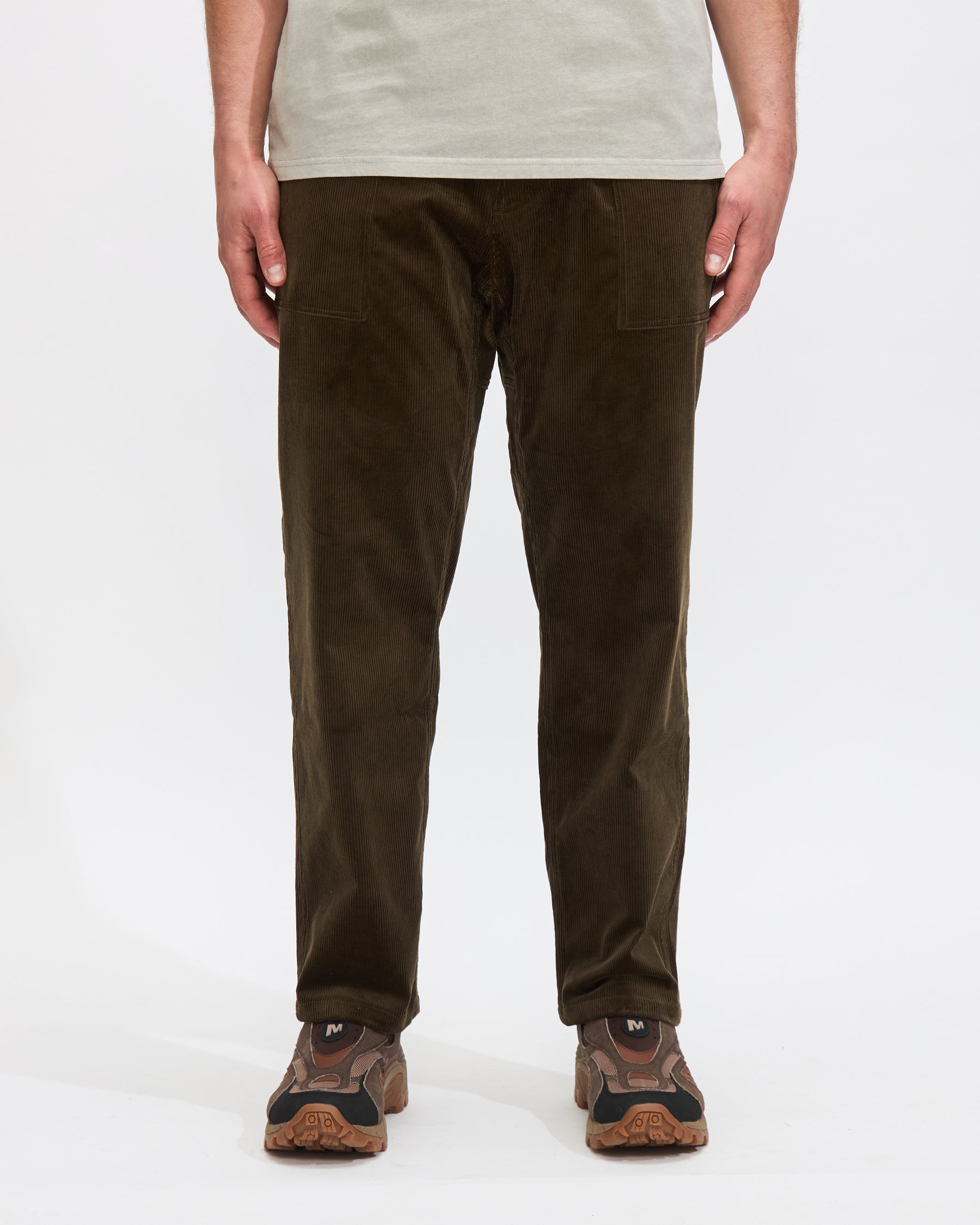 Gramicci Corduroy Loose Tapered Ridge Pant in Olive Green Homme Essentials
