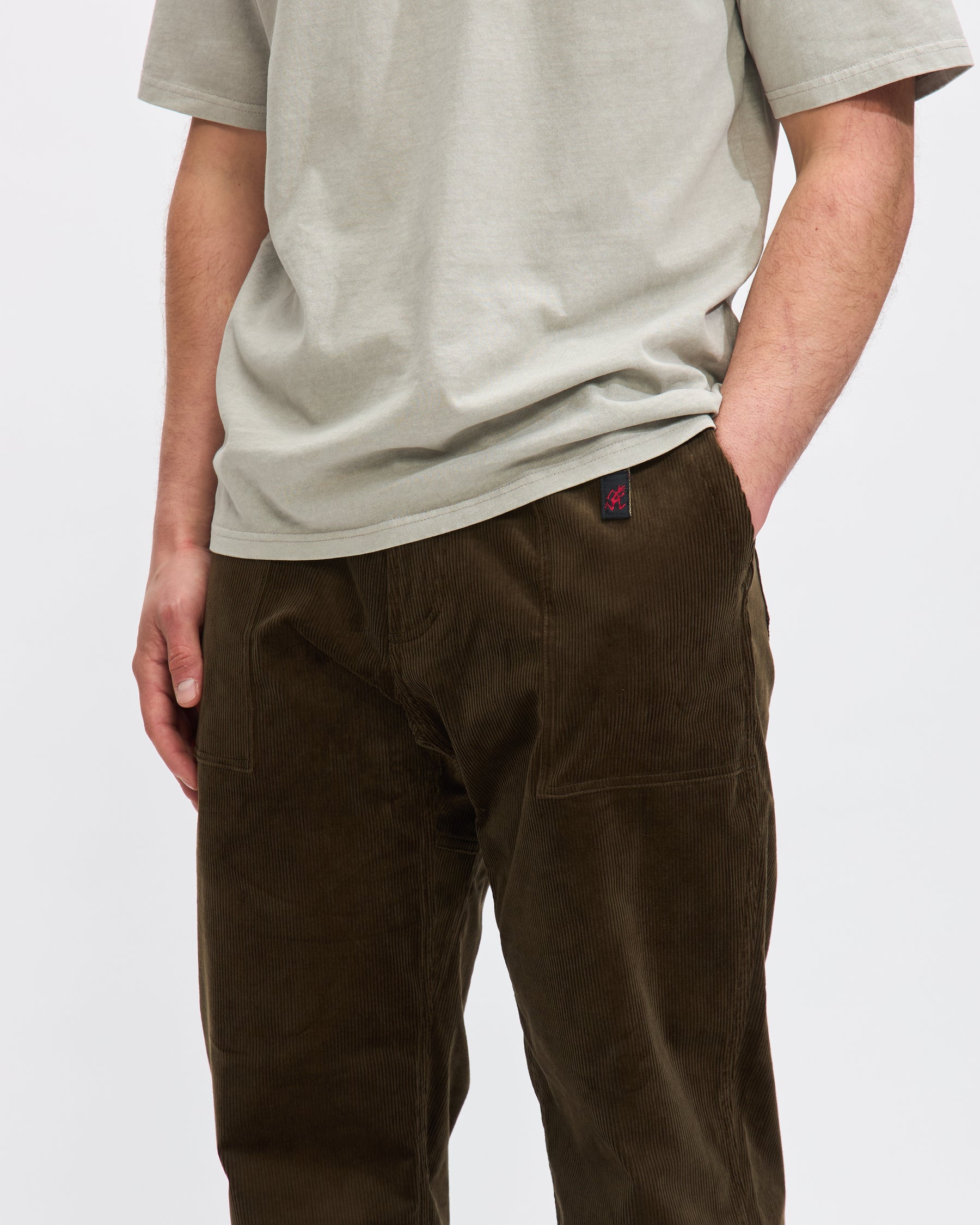 Gramicci Corduroy Loose Tapered Ridge Pant in Olive Green Homme Essentials