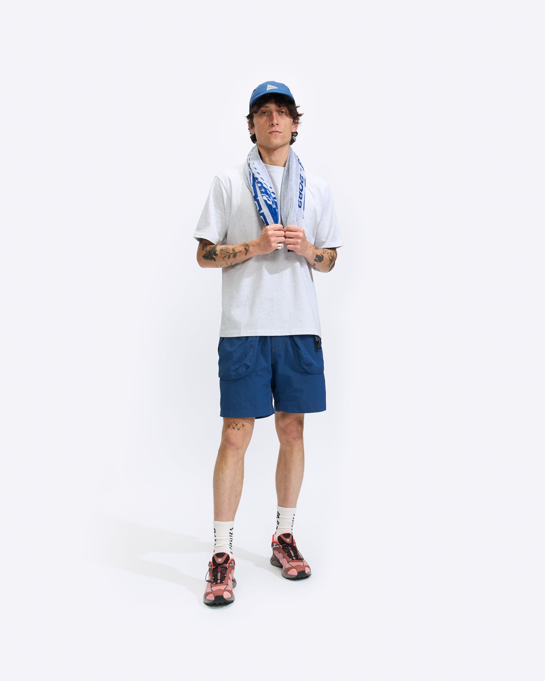 Gramicci x and Wander Brushed Nylon Short in Blue Homme Essentials