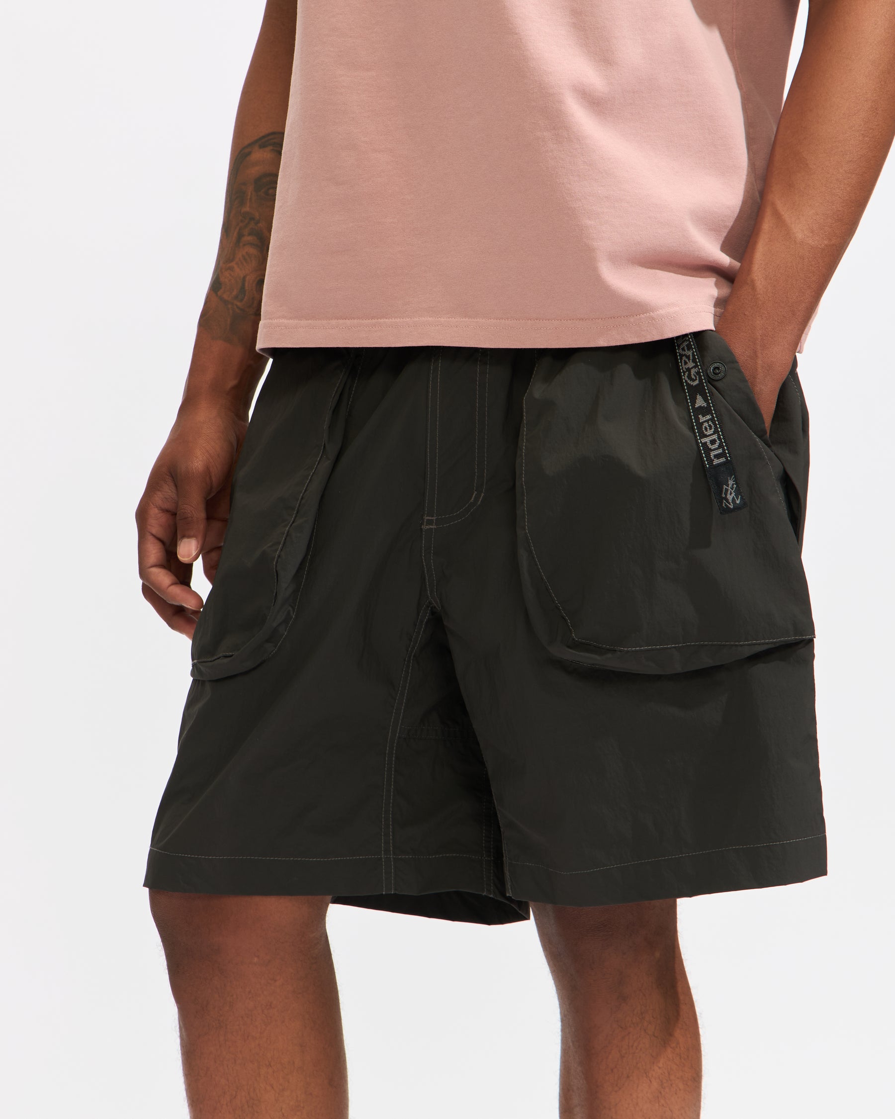 Gramicci x and Wander Brushed Nylon Short in Charcoal Homme Essentials