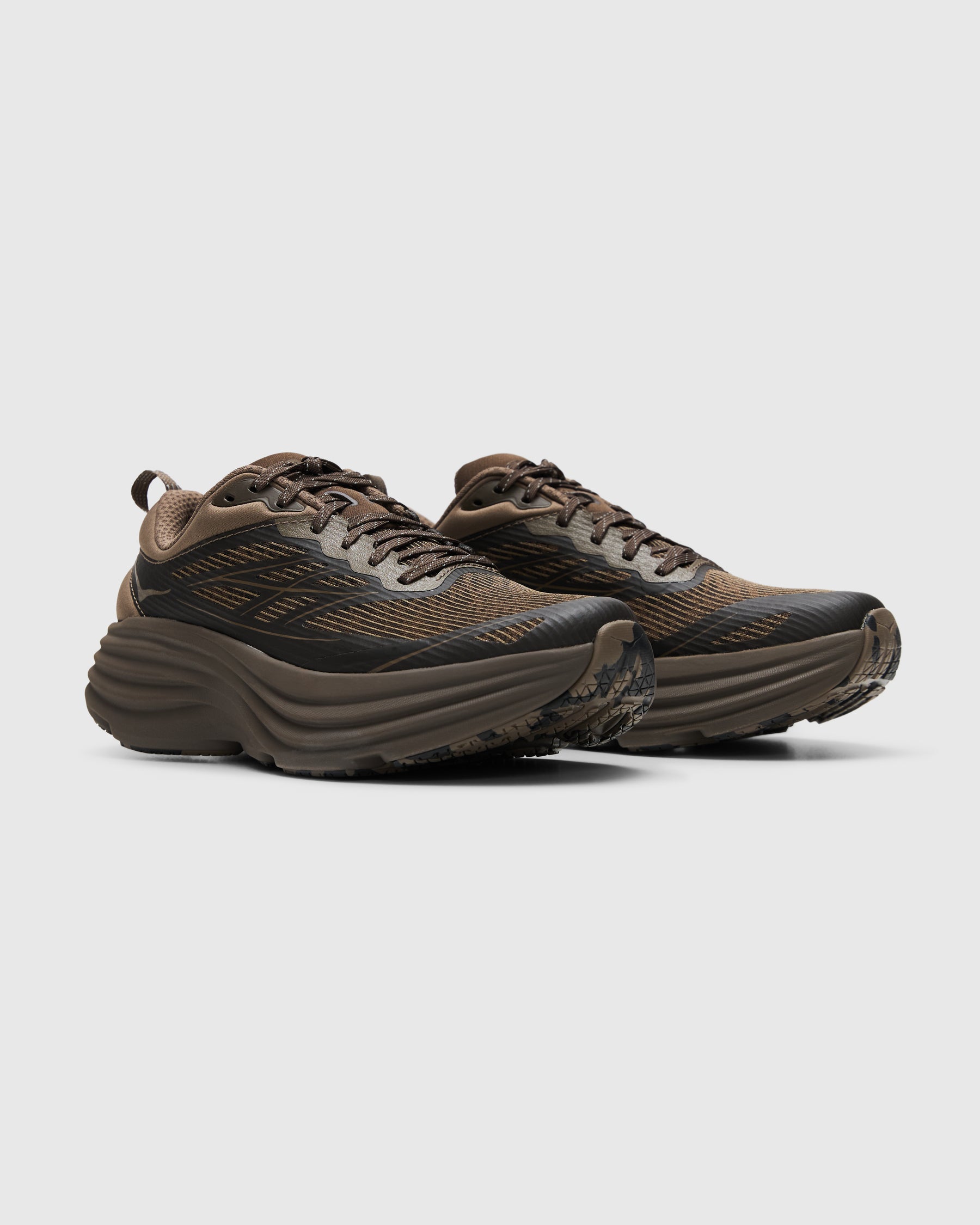 Hoka Unisex Stealth/Tech Bondi 8 in Umber/Deep Umber Homme Essentials