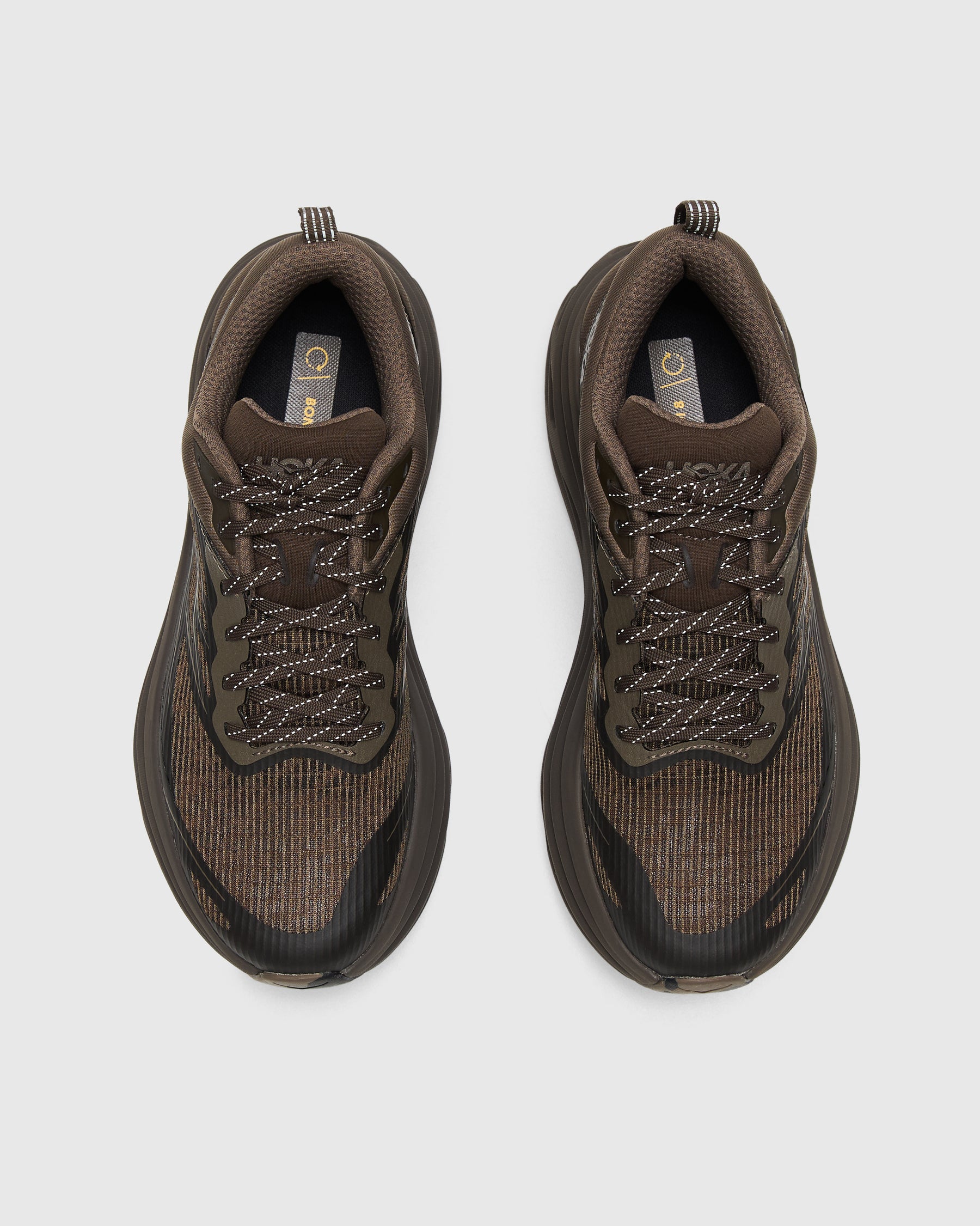 Hoka Unisex Stealth/Tech Bondi 8 in Umber/Deep Umber Homme Essentials