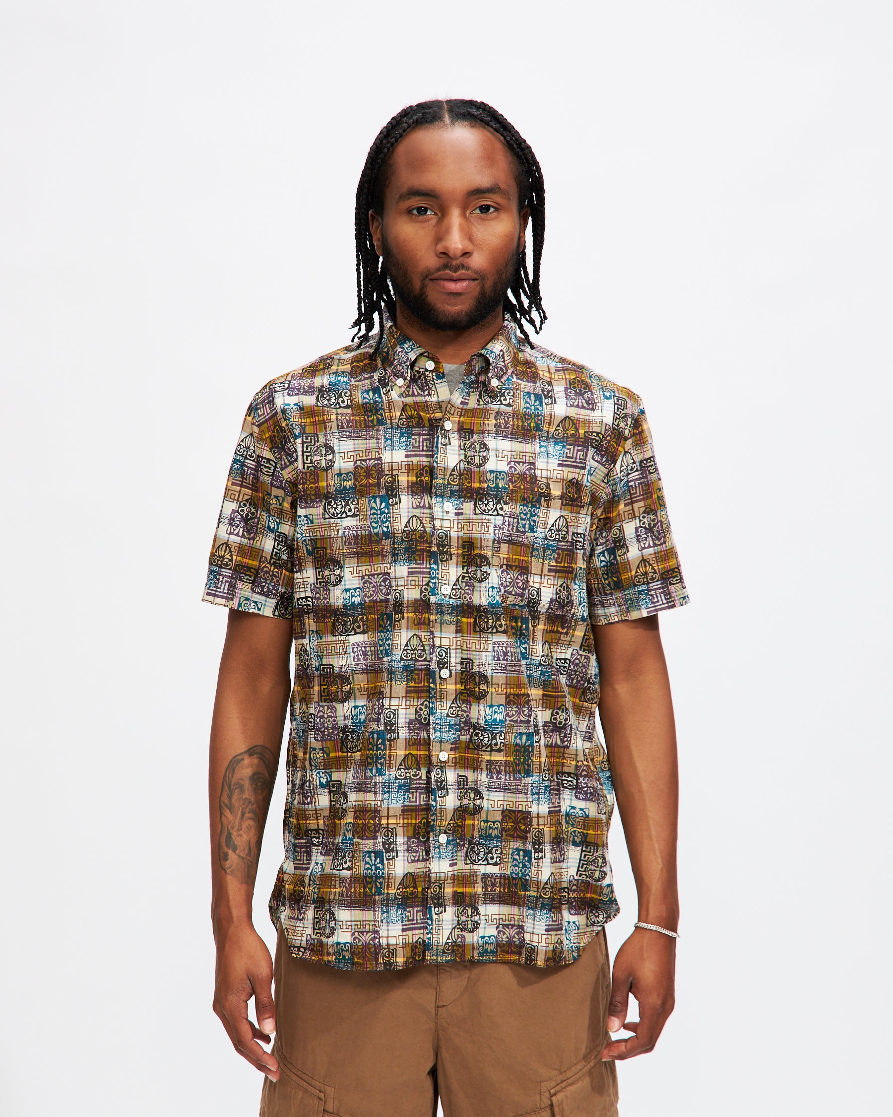 B.D. Short Sleeve Madras on Print