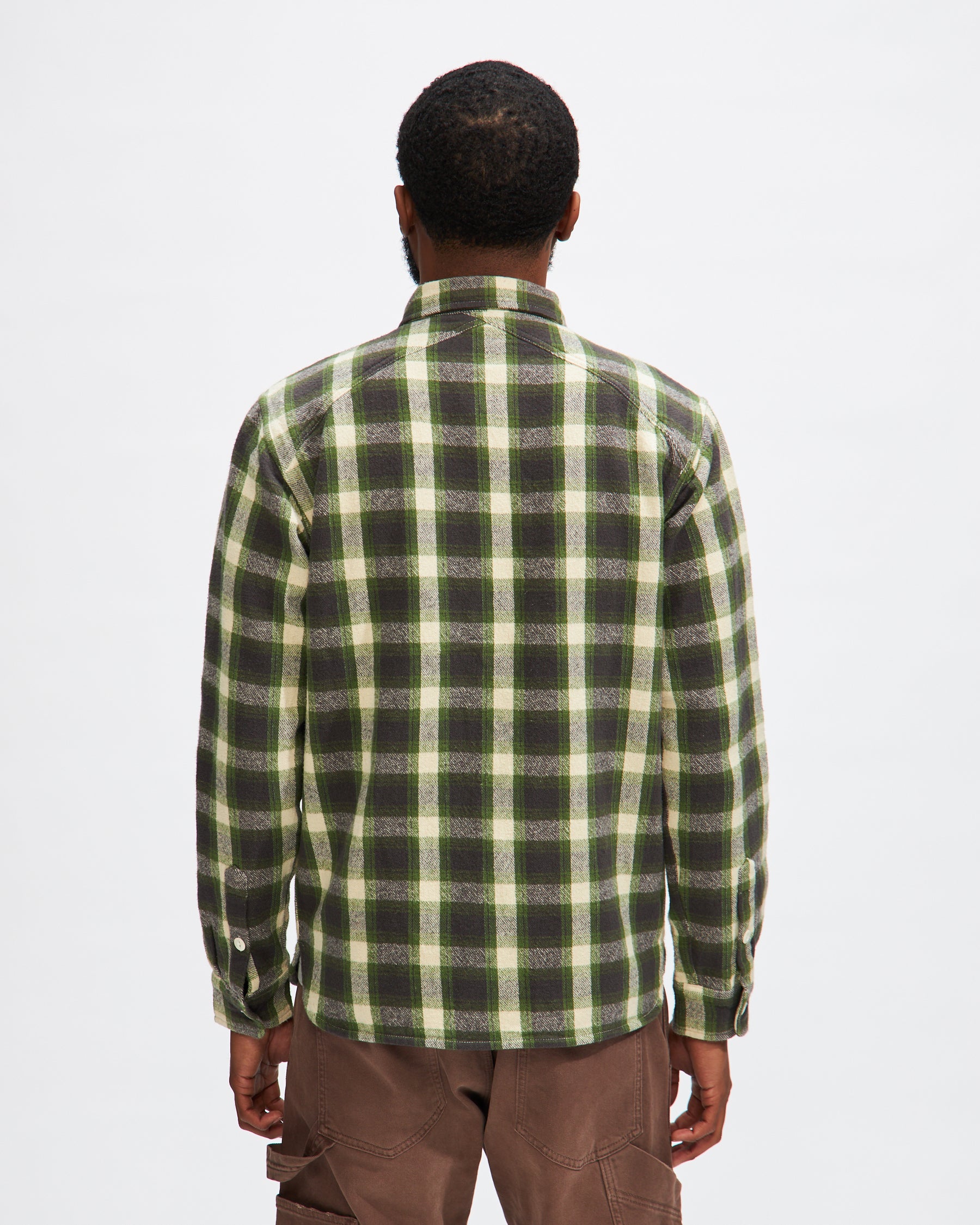 Crosscut Flannel in Emerald Shaggy Check