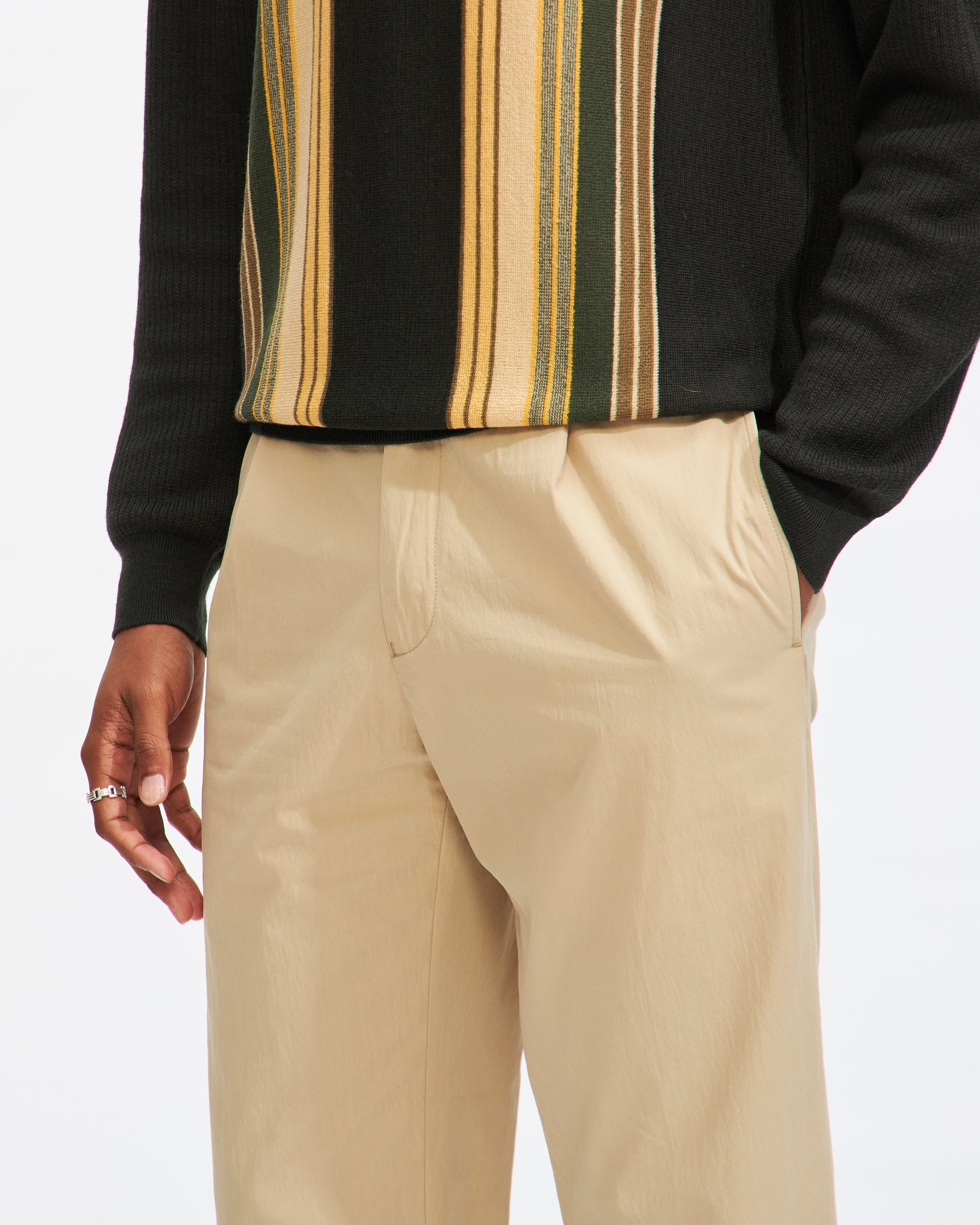 1 Pleat Travel Comfort Cloth in Beige