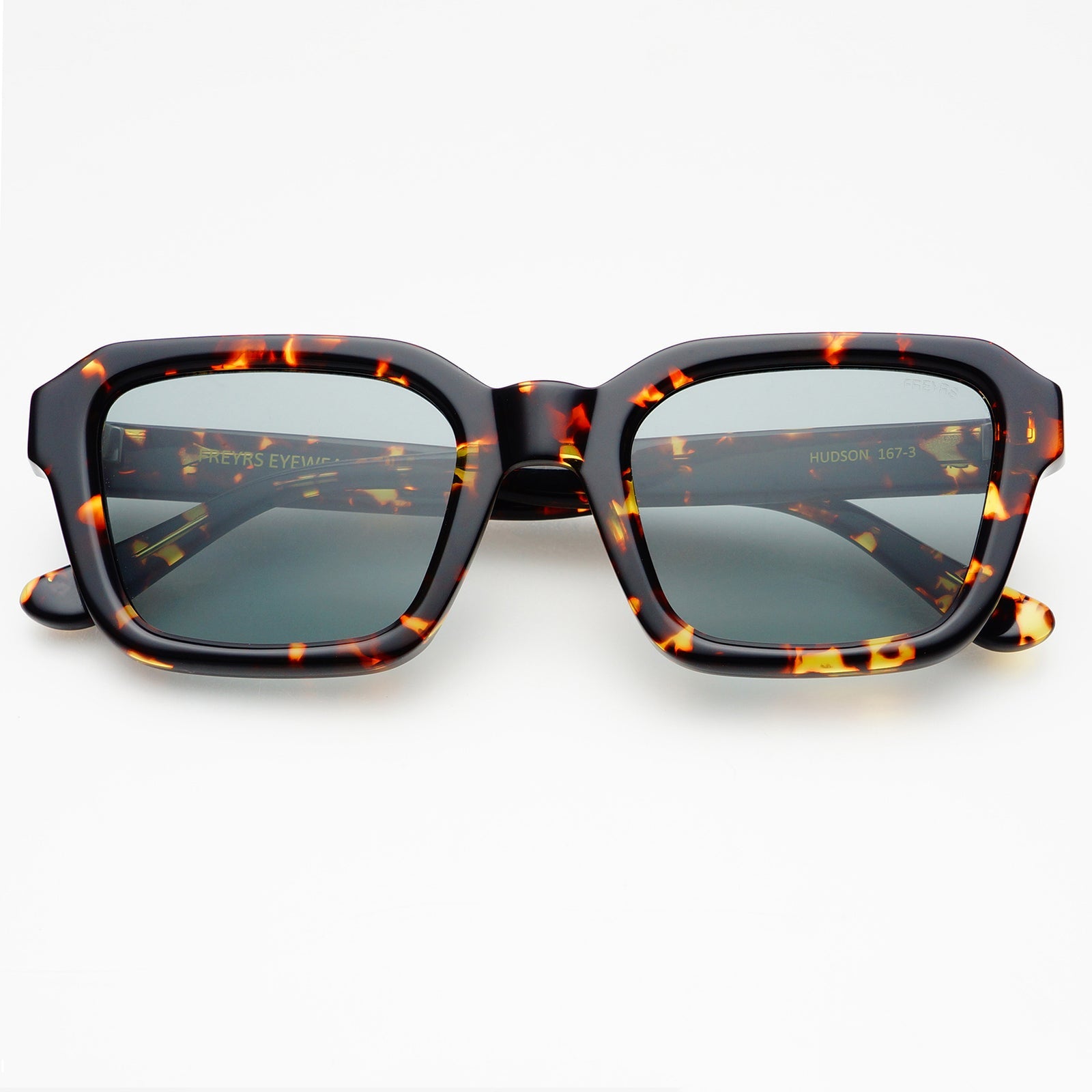 Hudson Unisex Acetate Rectangular Sunglasses in Tortoise