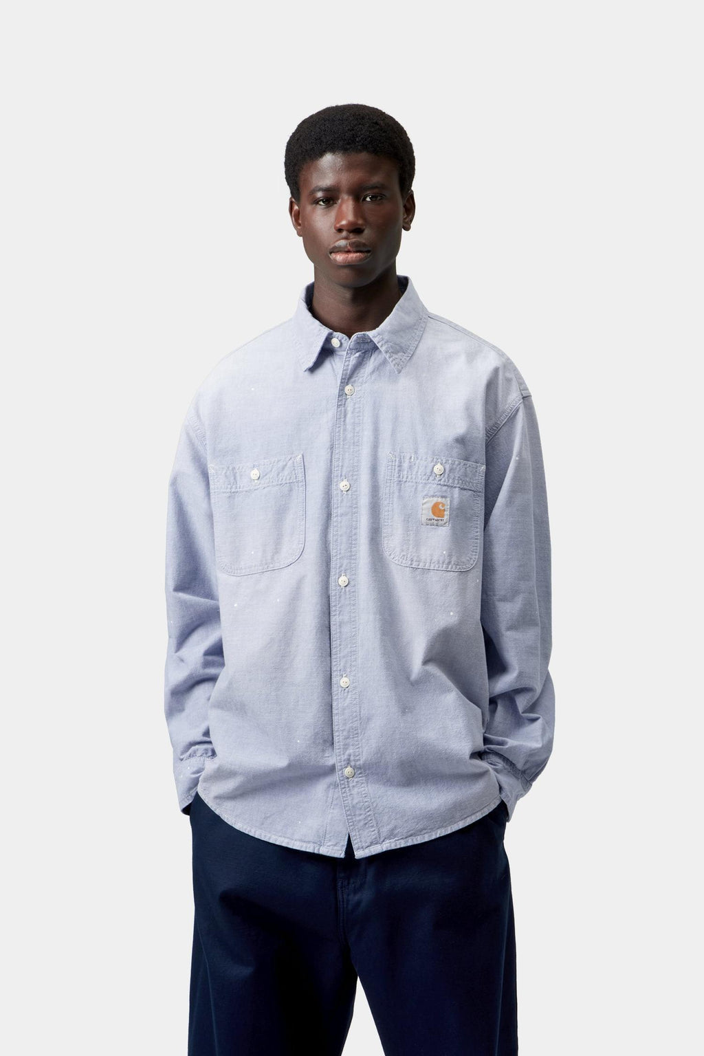 Painter Shirt in Blue Worn Splatter
