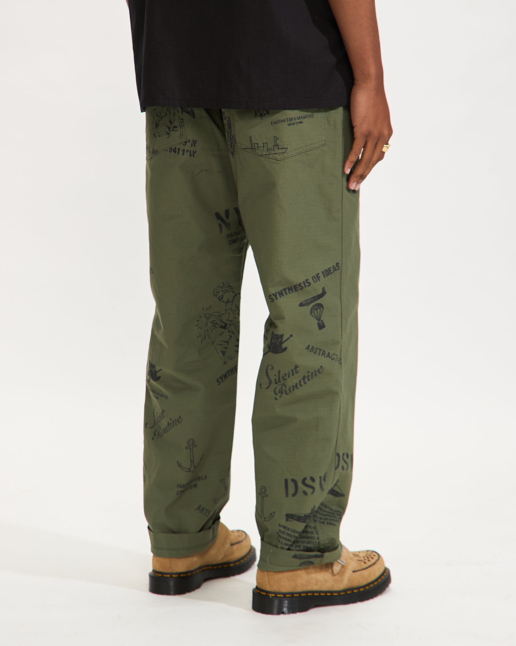 Fatigue Pant in Olive Graffiti Print Ripstop