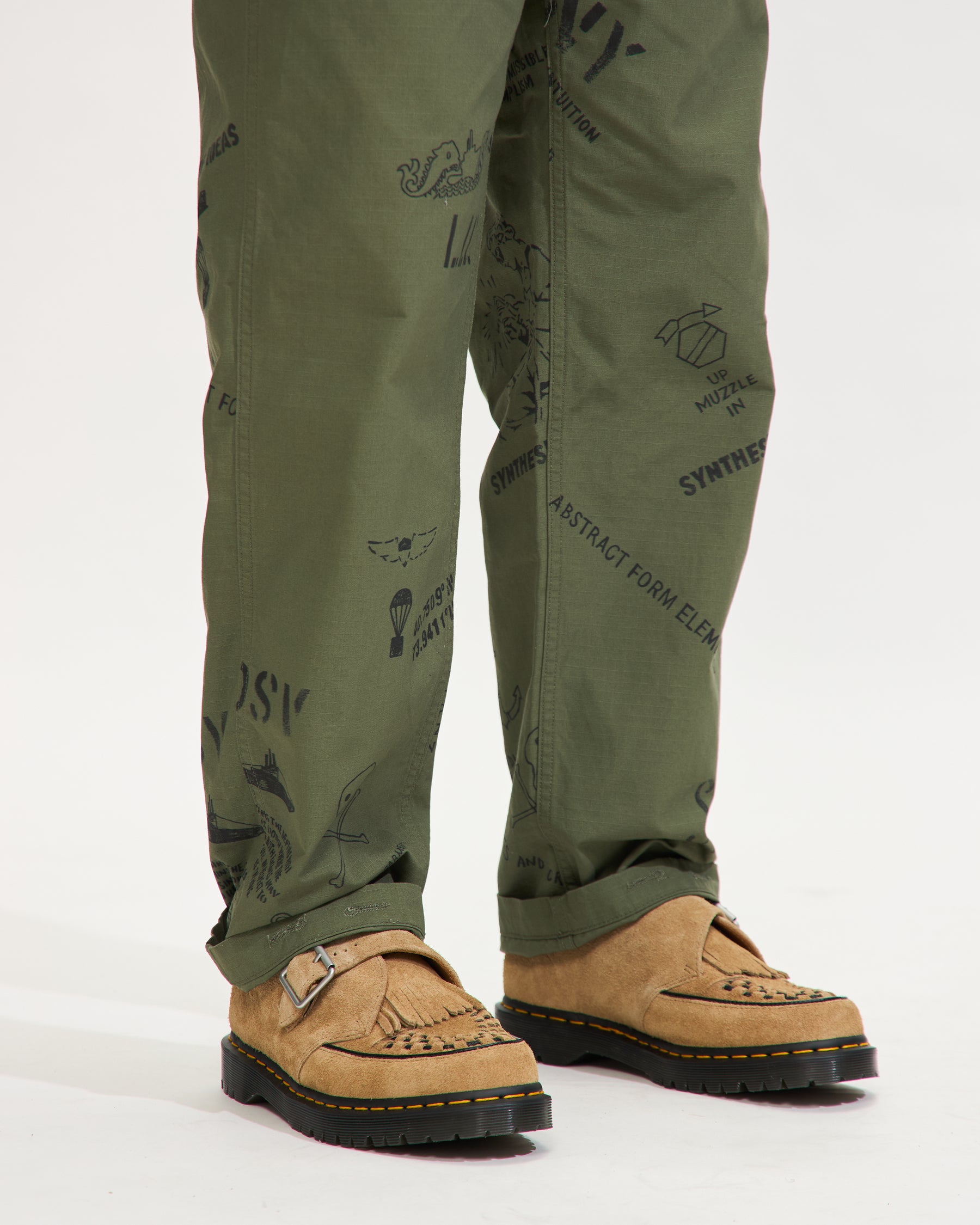 Fatigue Pant in Olive Graffiti Print Ripstop
