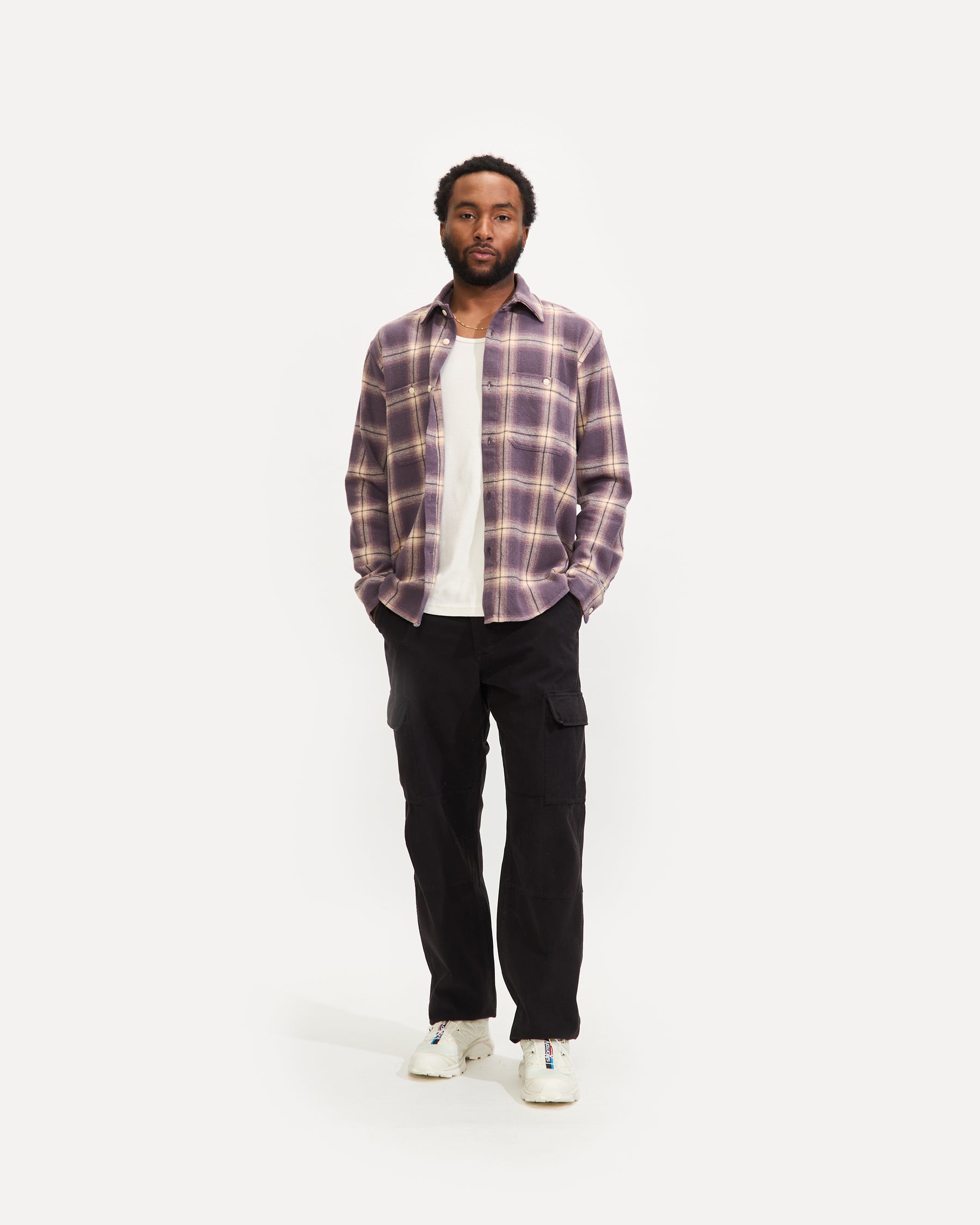 Utility Flannel in Faded Lilac
