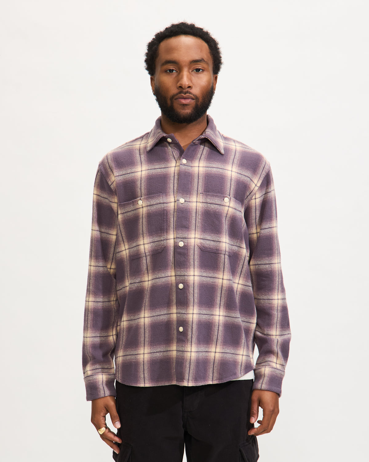 Utility Flannel in Faded Lilac