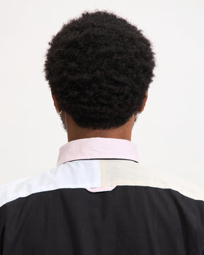 Combo Short Collar Shirt in White Handkerchief
