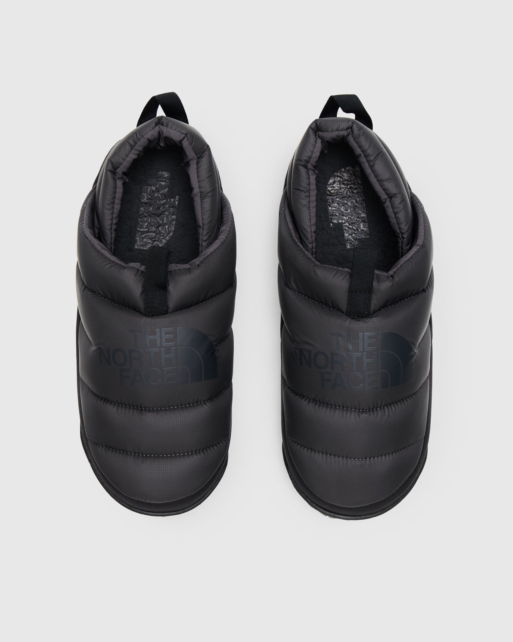 Nuptse Mules in Asphalt Grey / TNF Black