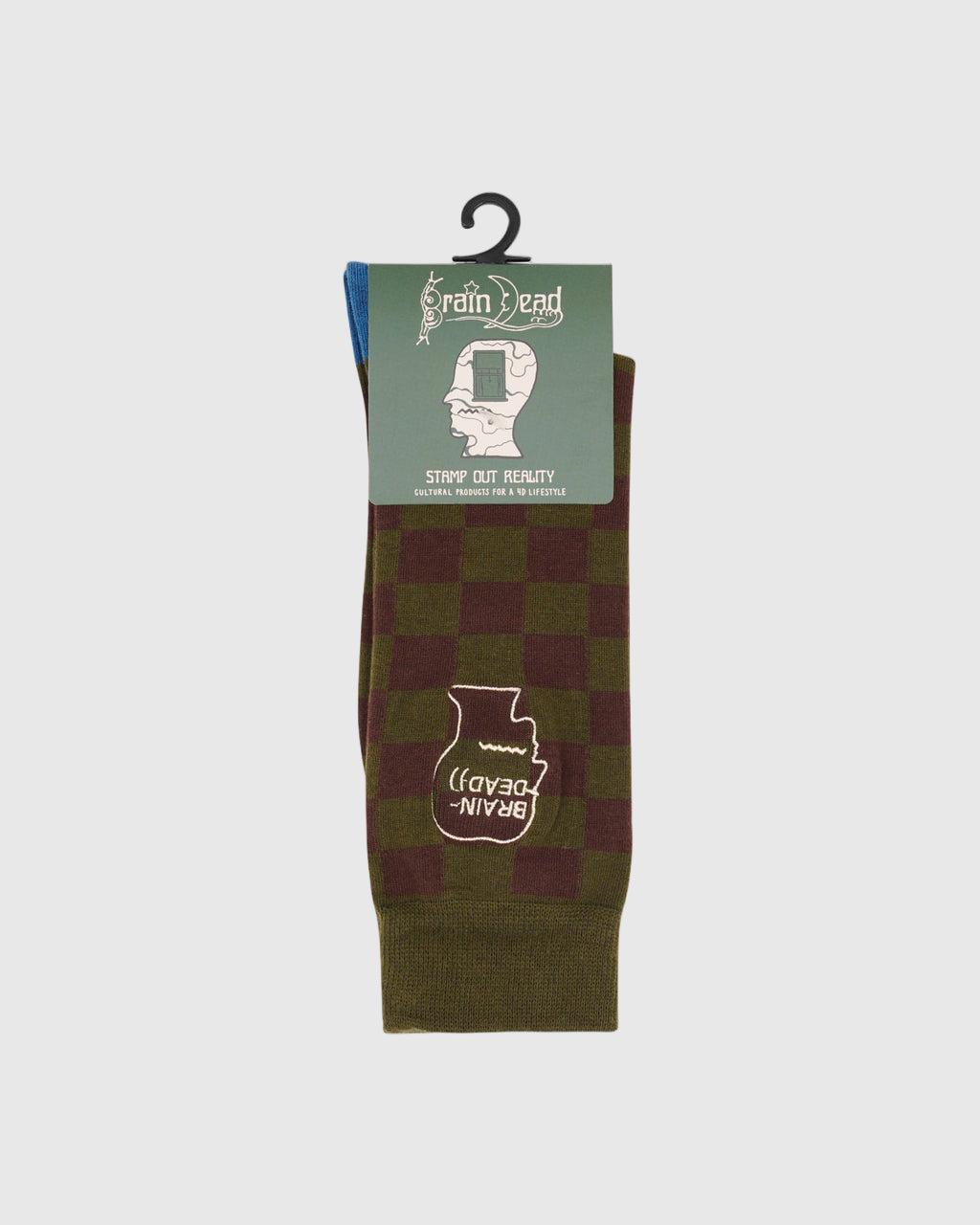 Logohead Dress Socks in Checkered Green