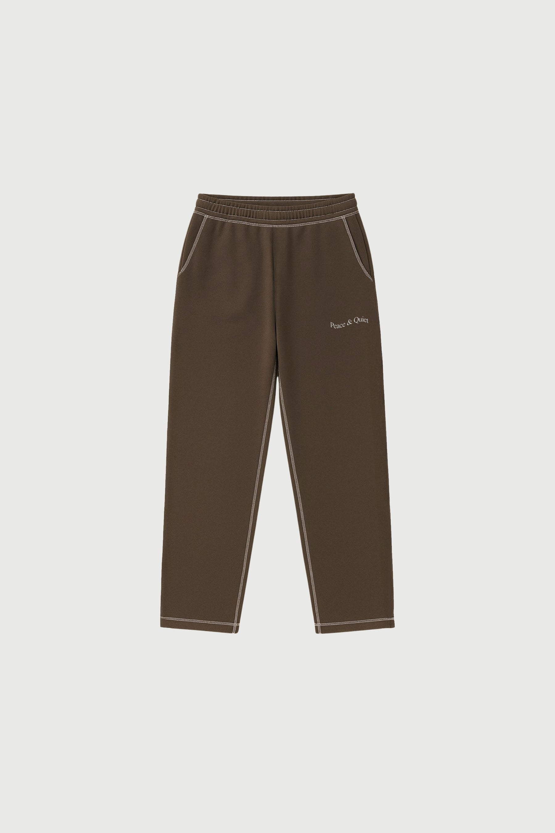 Wordmark Reverse Stitched Sweatpants in Brown