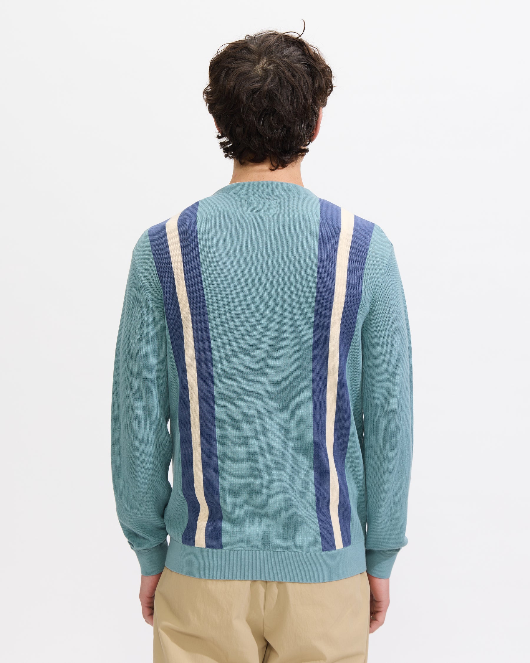 Stripe Cardigan in Sax