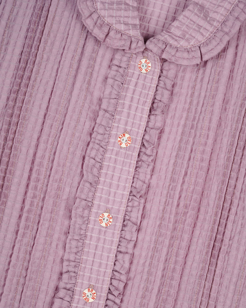 Mercado Seersucker Button Up Shirt in Lilac