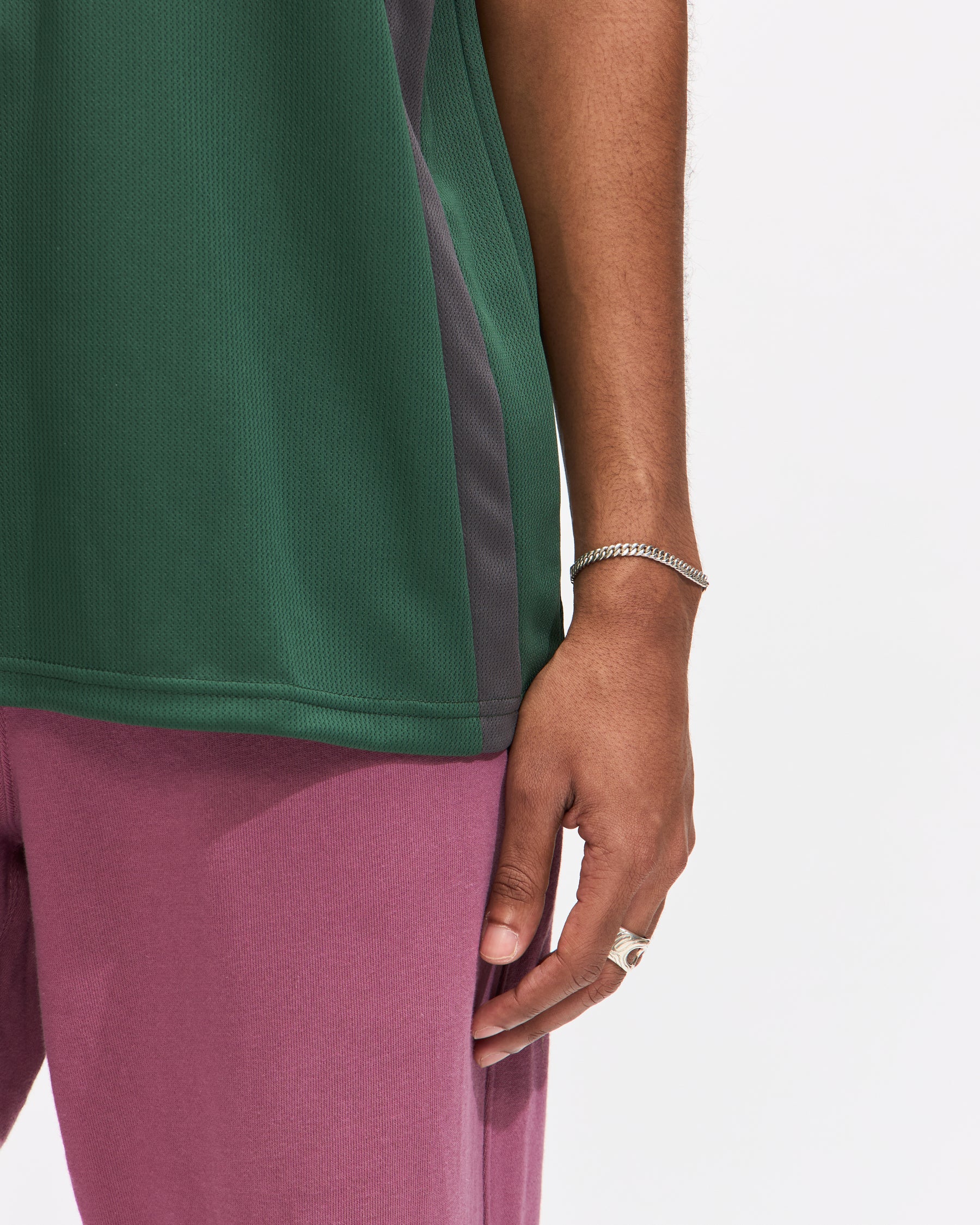 Metalwood Paneled Jersey in Spruce/Tar Homme Essentials