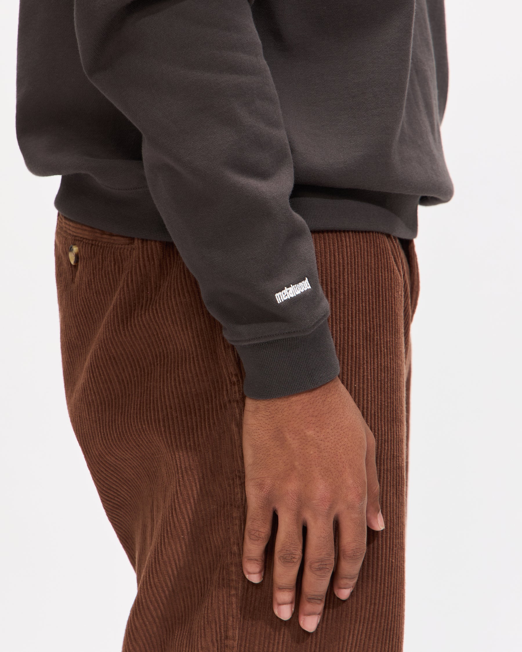 Metalwood Phuk Luzin Collared Sweatshirt in Tar Homme Essentials