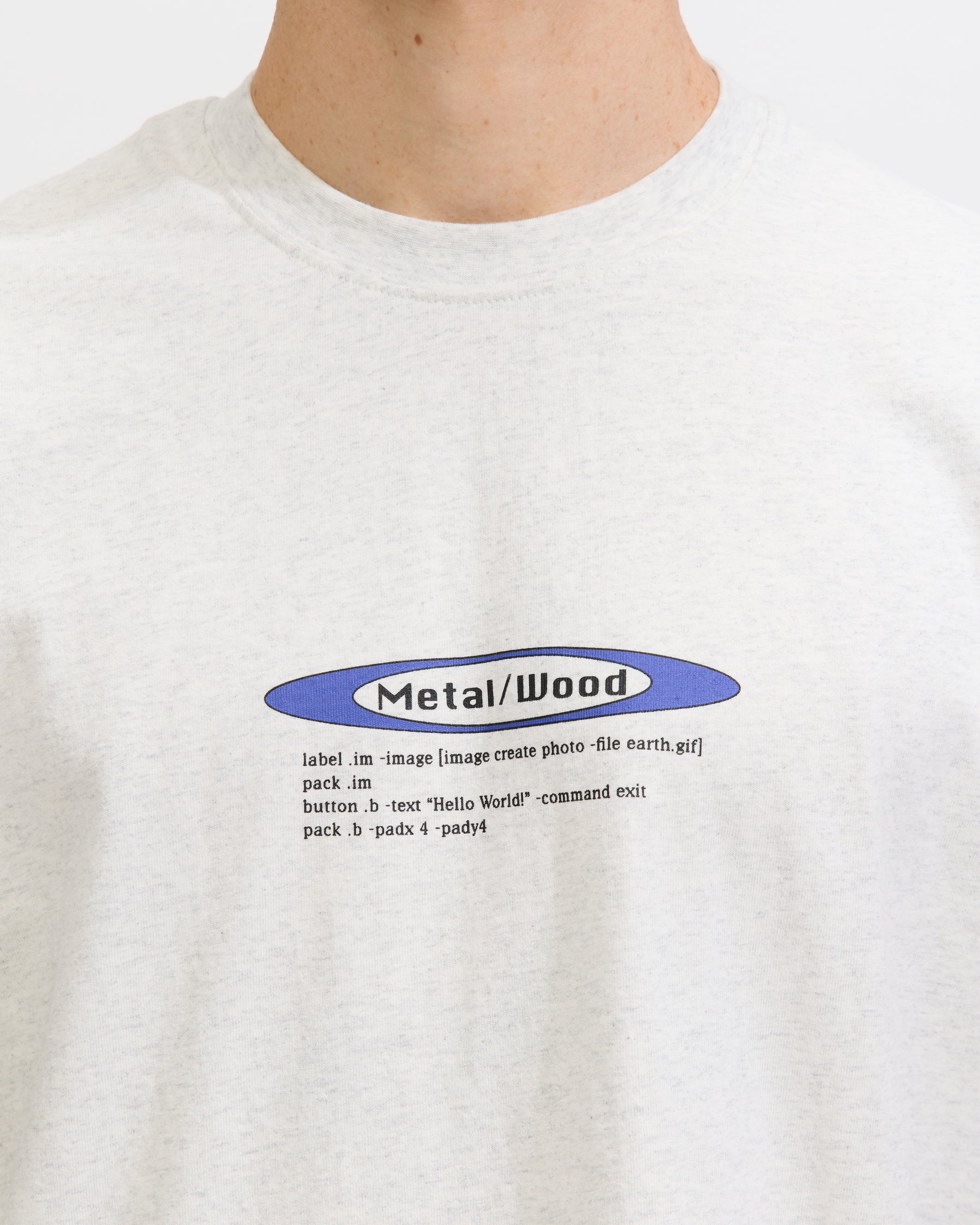 Metalwood Studio Hello World T-Shirt in Heather Grey Homme Essentials