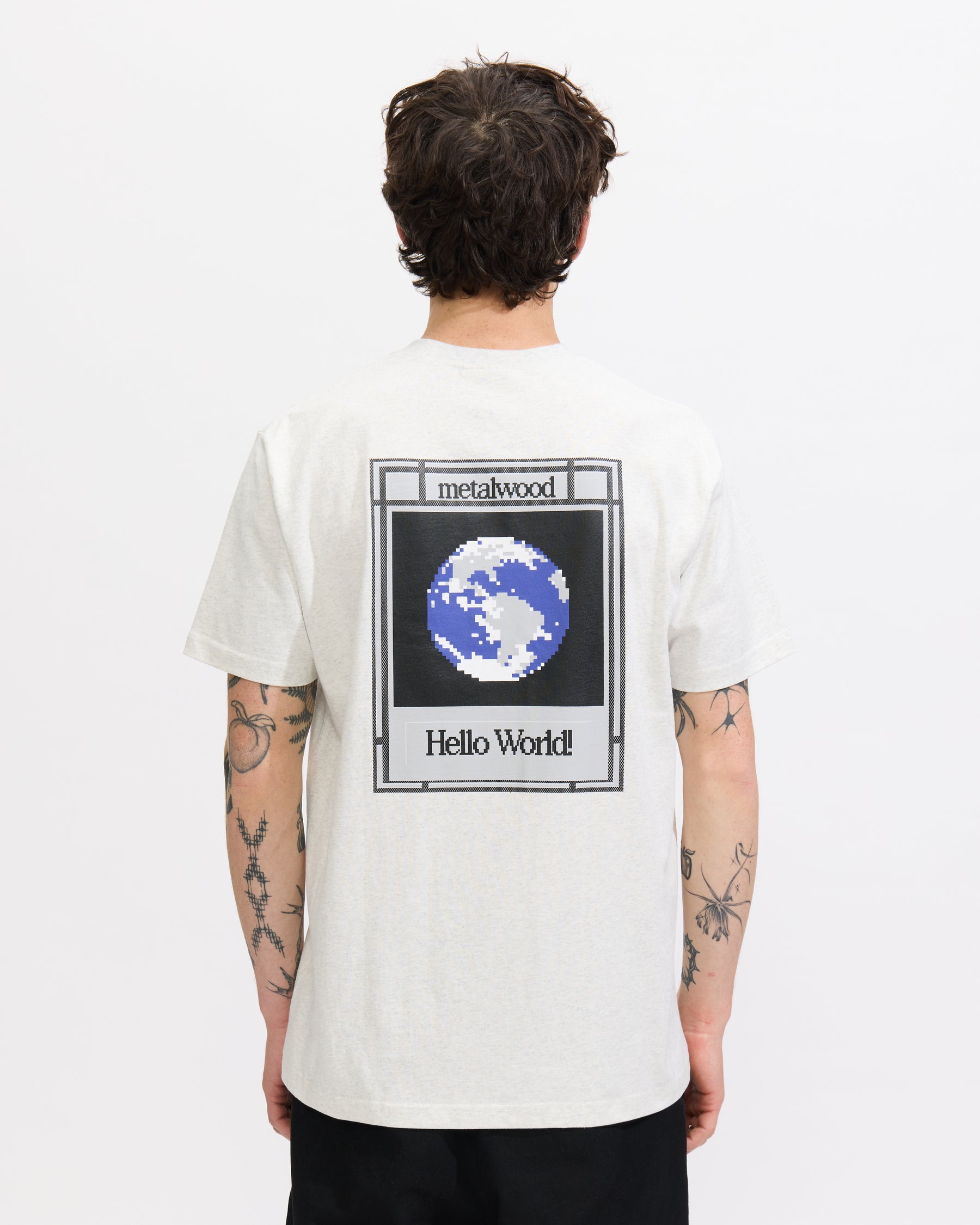 Metalwood Studio Hello World T-Shirt in Heather Grey Homme Essentials