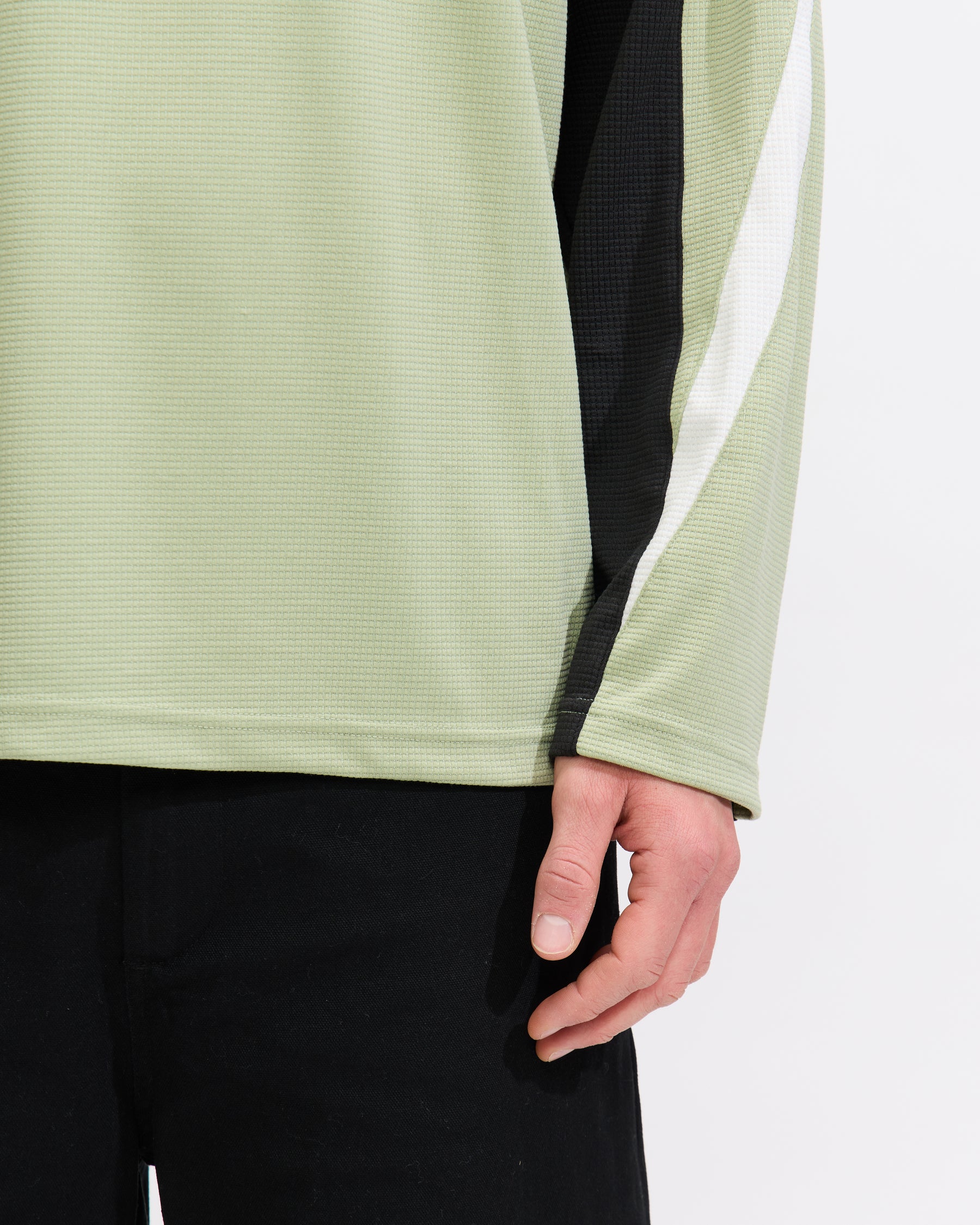 Metalwood Studio Paneled Poly Top in Mint Homme Essentials