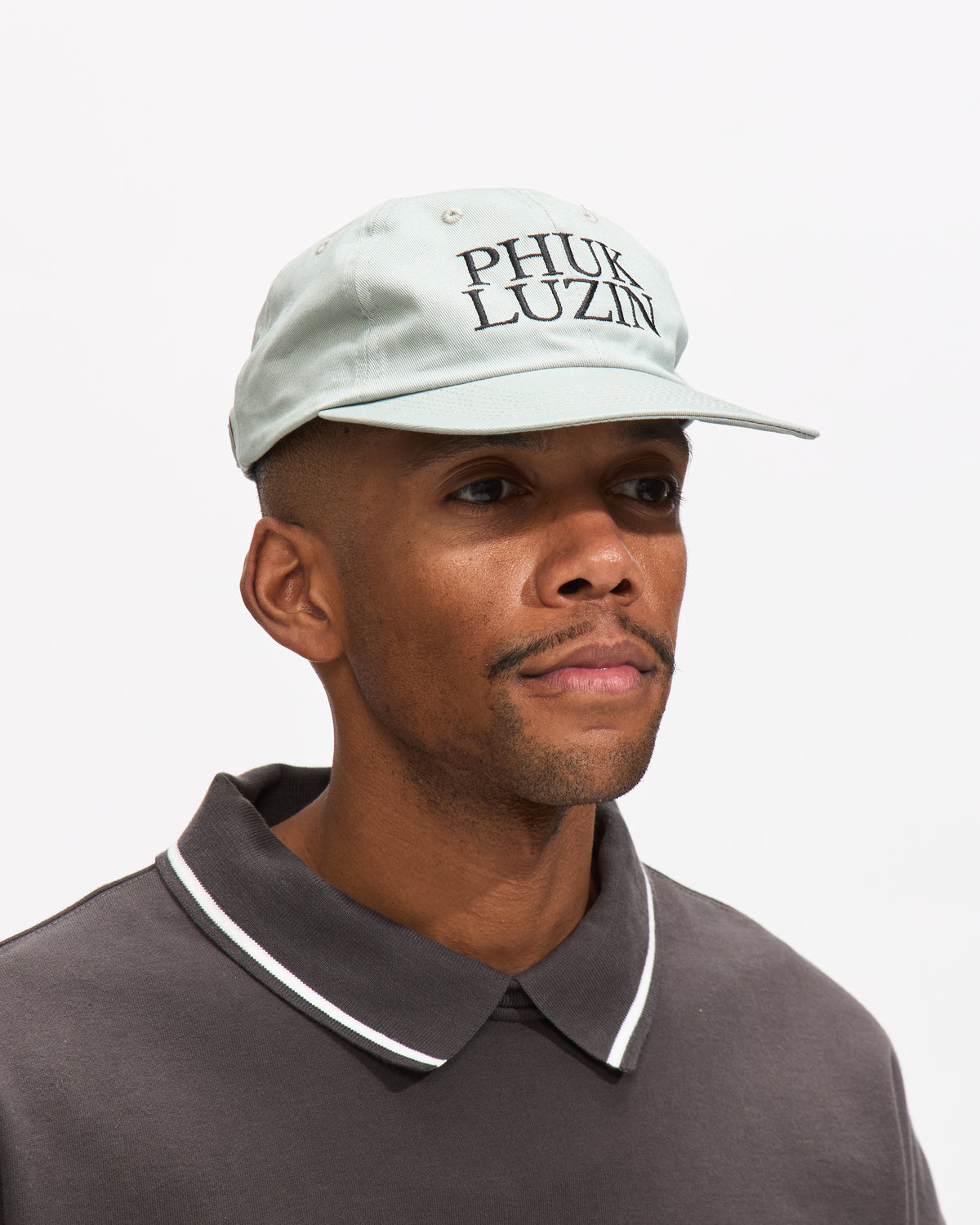 Metalwood Studio Phuk Luzin 6-Panel Strapback Hat in Blue Homme Essentials