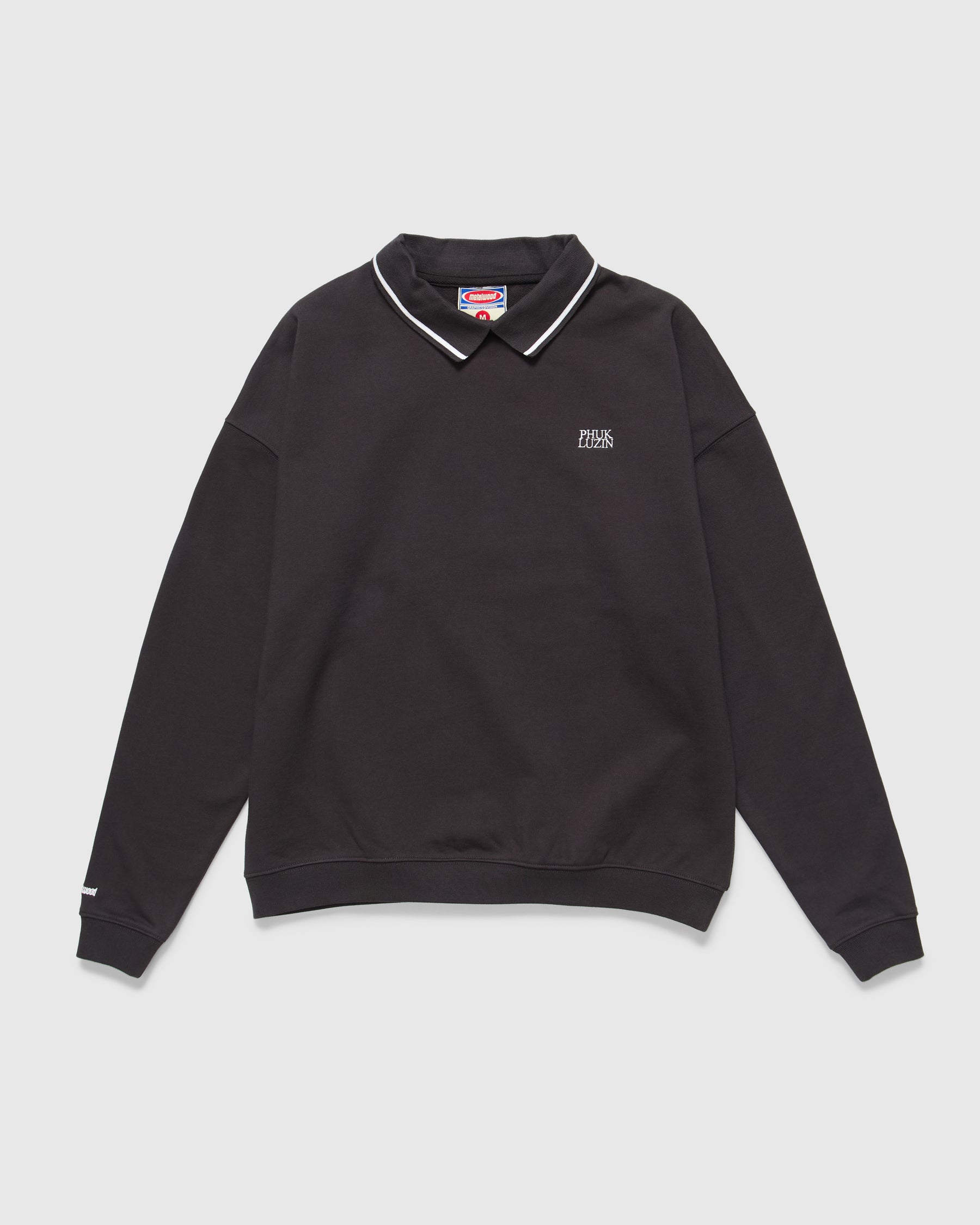 Metalwood Studio Phuk Luzin Collared Sweatshirt in Tar Homme Essentials